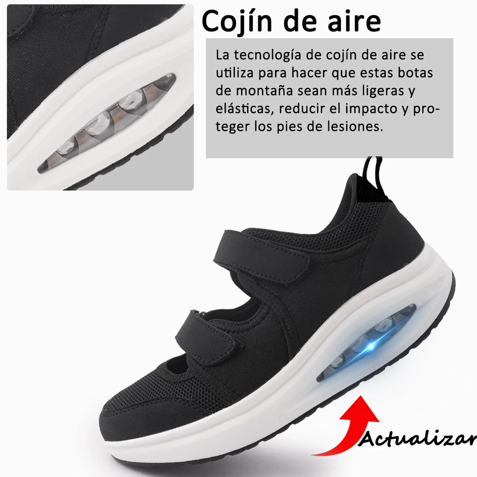 Git-up Transpirable Enfermera Zapatillas Mujer Antideslizante Ajustable Cómodo Correr Correr Casual Ortopédico Ligero Artritis Diabetes Fascitis Plantar Zapatos