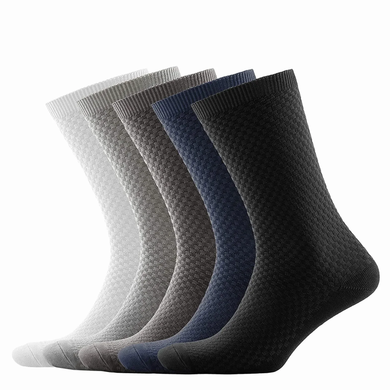ZZSRJ 5 Pares/Batch Men's Business Socks Tobillo Vestido Calcetines Casual Hombre Menores Calcetines de Tallas EU38-45 (Color : 5 Pairs Black, tamaño : EUR 39-45(US 6-11))