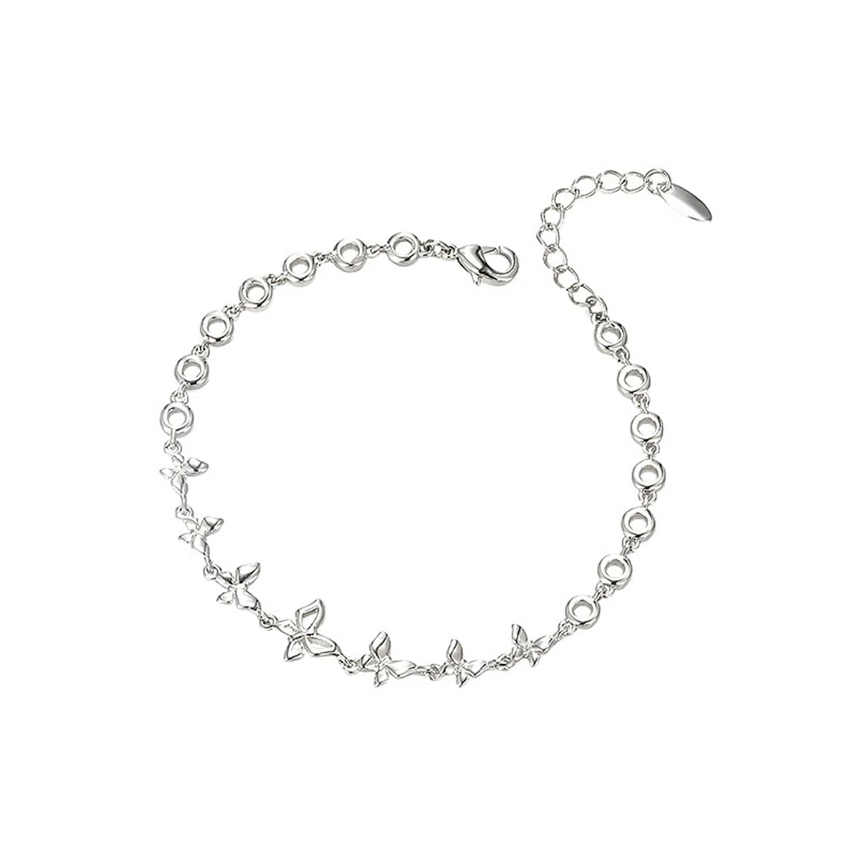 Pulsera de oro blanco de 18 quilates, joyas auténticas, mariposa PT950 Platinum Brazaletes