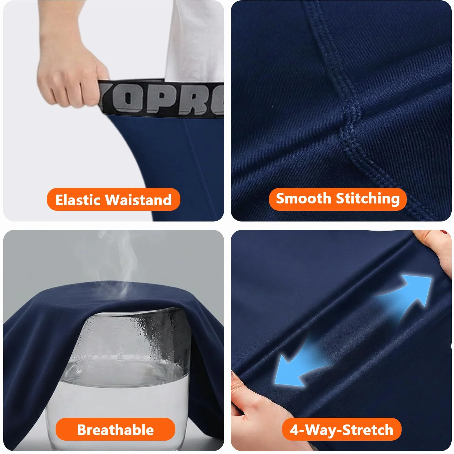 HYCOPROT Pantalones Térmica de Compresión para Niños Tights Leggings con Forro Polar Transpirable Mallas Térmicos de Secado Rápido Ropa Interior para Correr Fútbol y Baloncesto