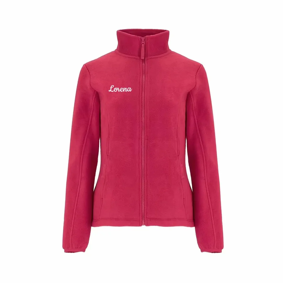 Forro Polar Bordado Mujer Personalizado LÍNEA DE Vida-CORAZÓN Cremallera Bolsillos