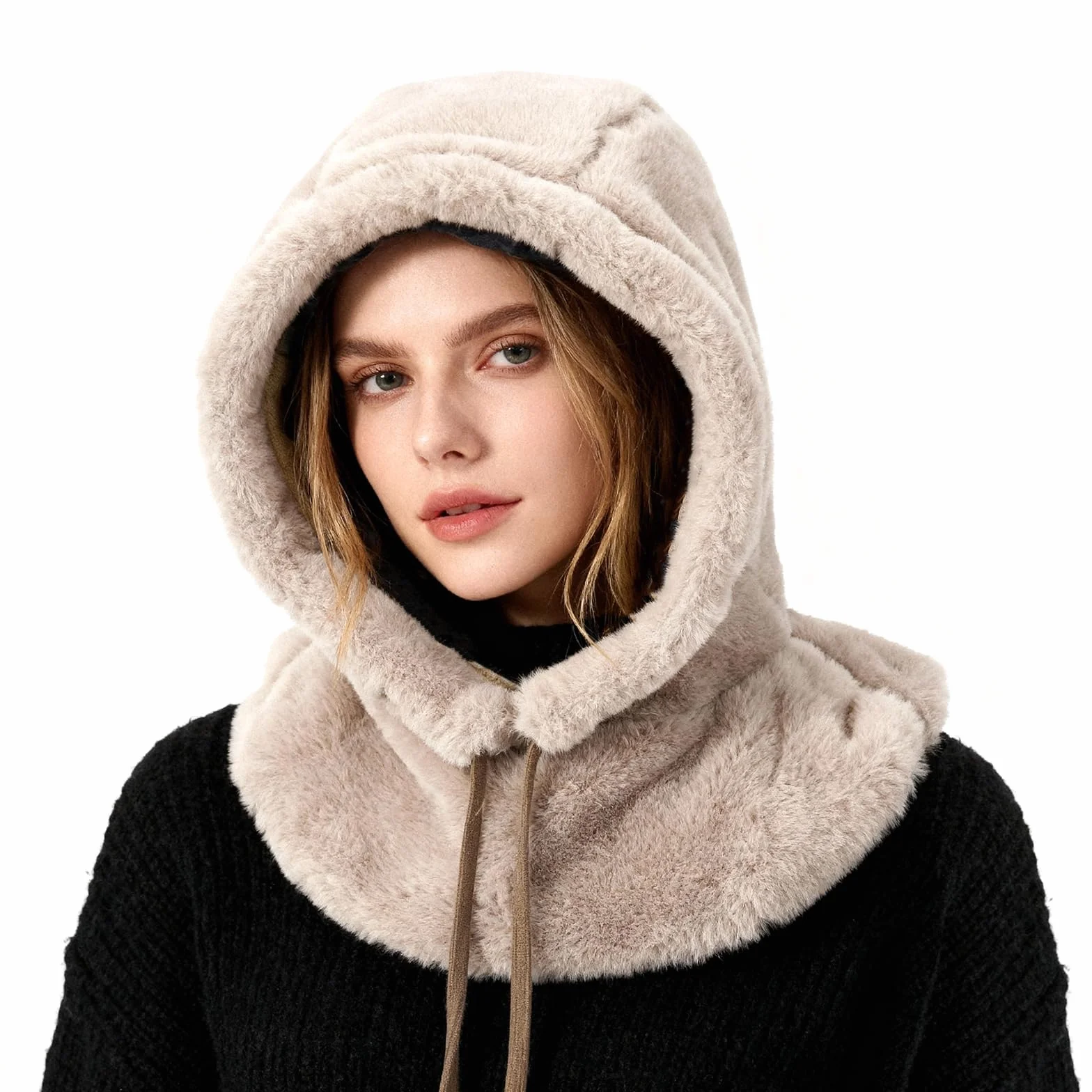 TAGVO Invierno Pasamontañas Termico Mujer, Capucha Polar Prueba de Viento Caliente Capucha Bufanda, Cálido Sombrero Calentador de Cuello, Multifuncional Gorro Invierno para Frío Esquí al Aire Libre