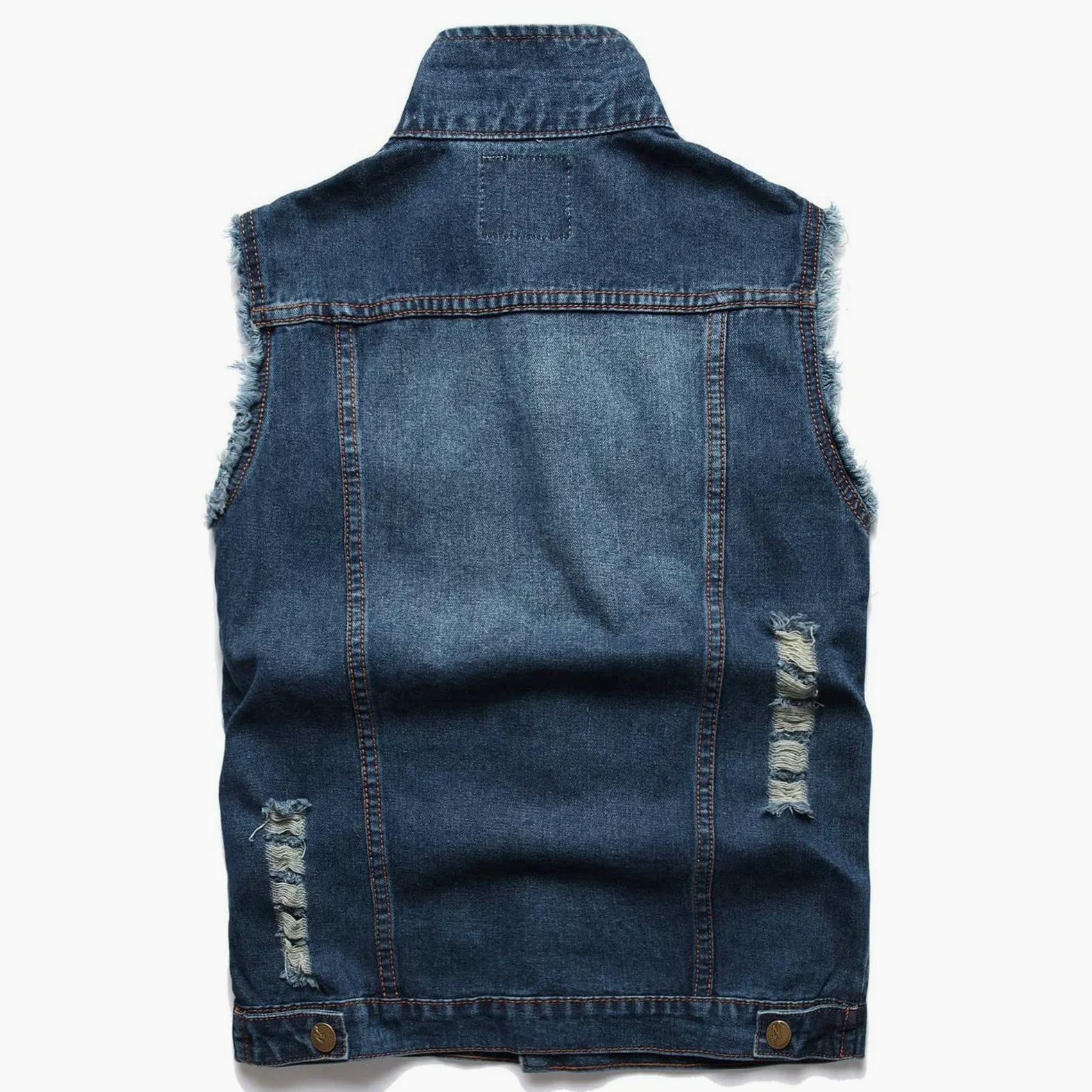 Generisch Camiseta sin mangas para hombre de verano, chaleco vaquero vaquero con botones, chaleco de vaquero vintage, sin mangas, chaqueta ajustada, ropa de calle, unisex, chaleco de trabajo, vaquero