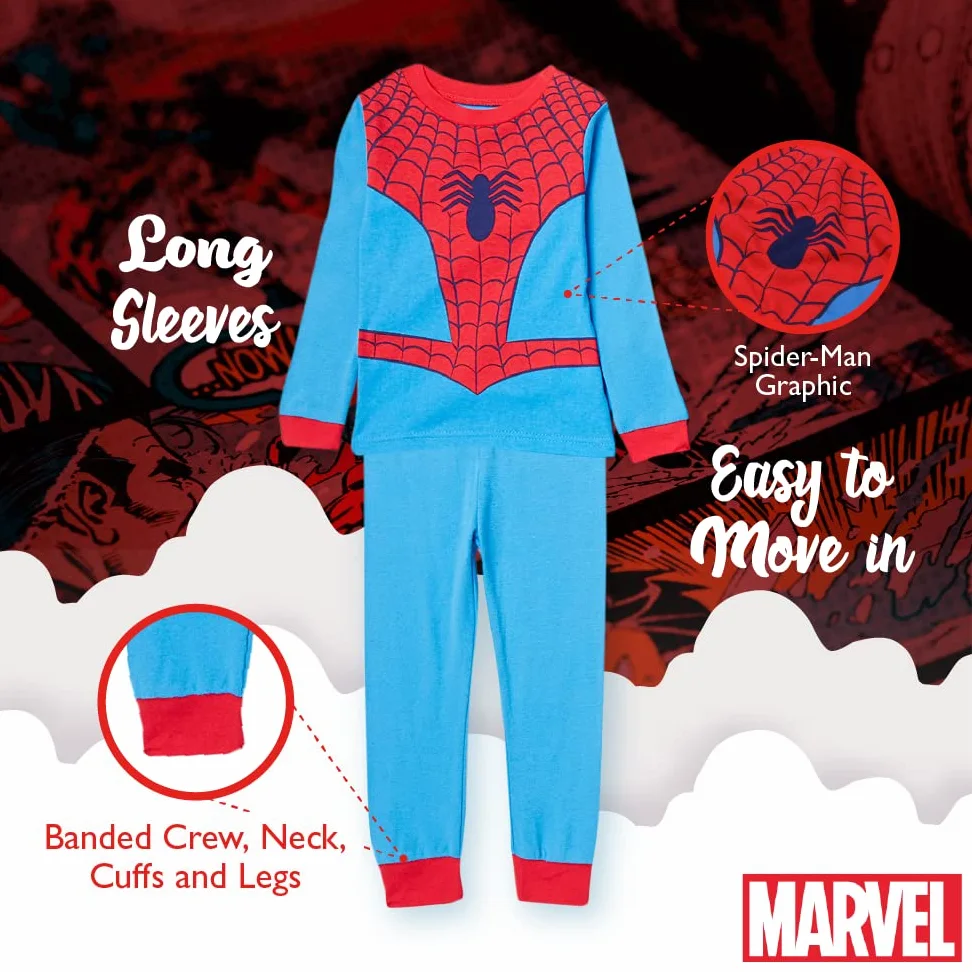 Marvel Conjunto de Pijama de algodón de 6 Piezas de Los Vengadores para niños, Suave y Lindo para niños, Edad de Oro, 2