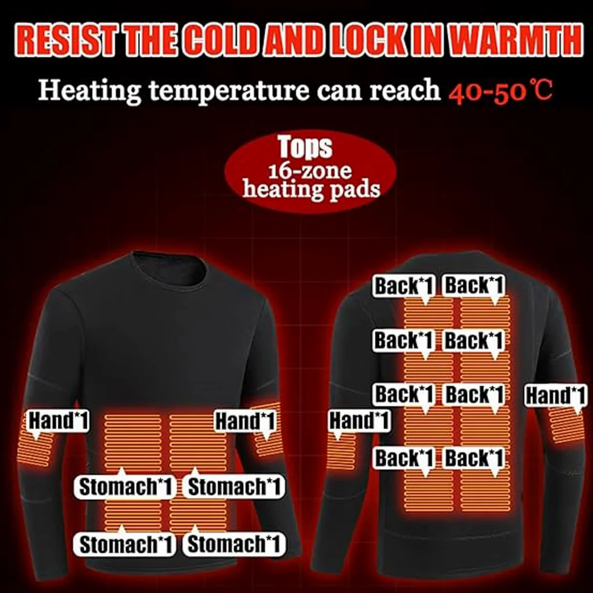 LANGWEI Ropa Interior Térmica Calefactable para Mujer, 28 Zonas De Calefacción Forro Polar Ropa Interior Térmica Eléctrica para Exteriores En Invierno