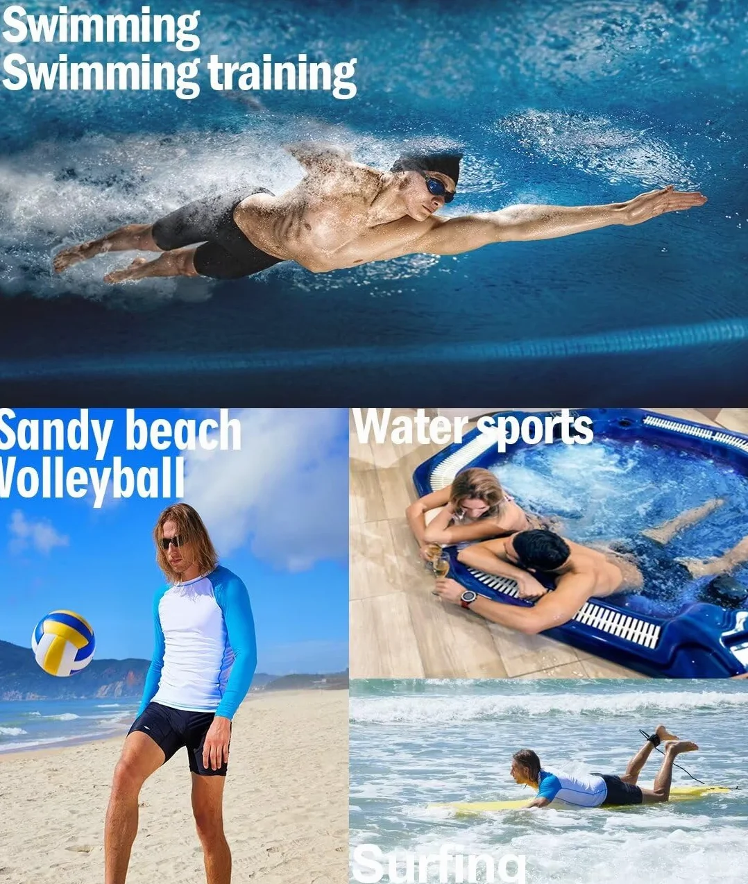 Traje de baño de entrenamiento atlético para hombre, duradero, para natación, carreras, competición