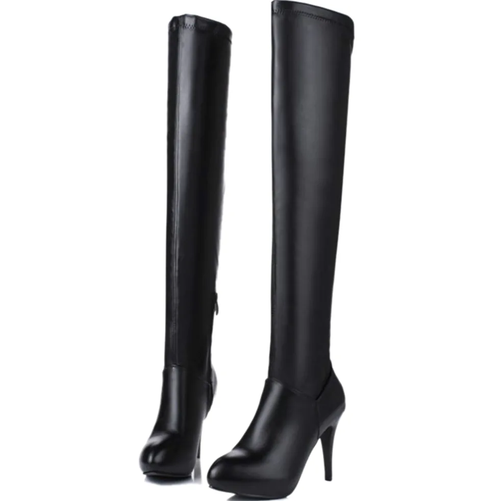Onewus Botas de tacón alto hasta la rodilla de mujer Botas de caña larga