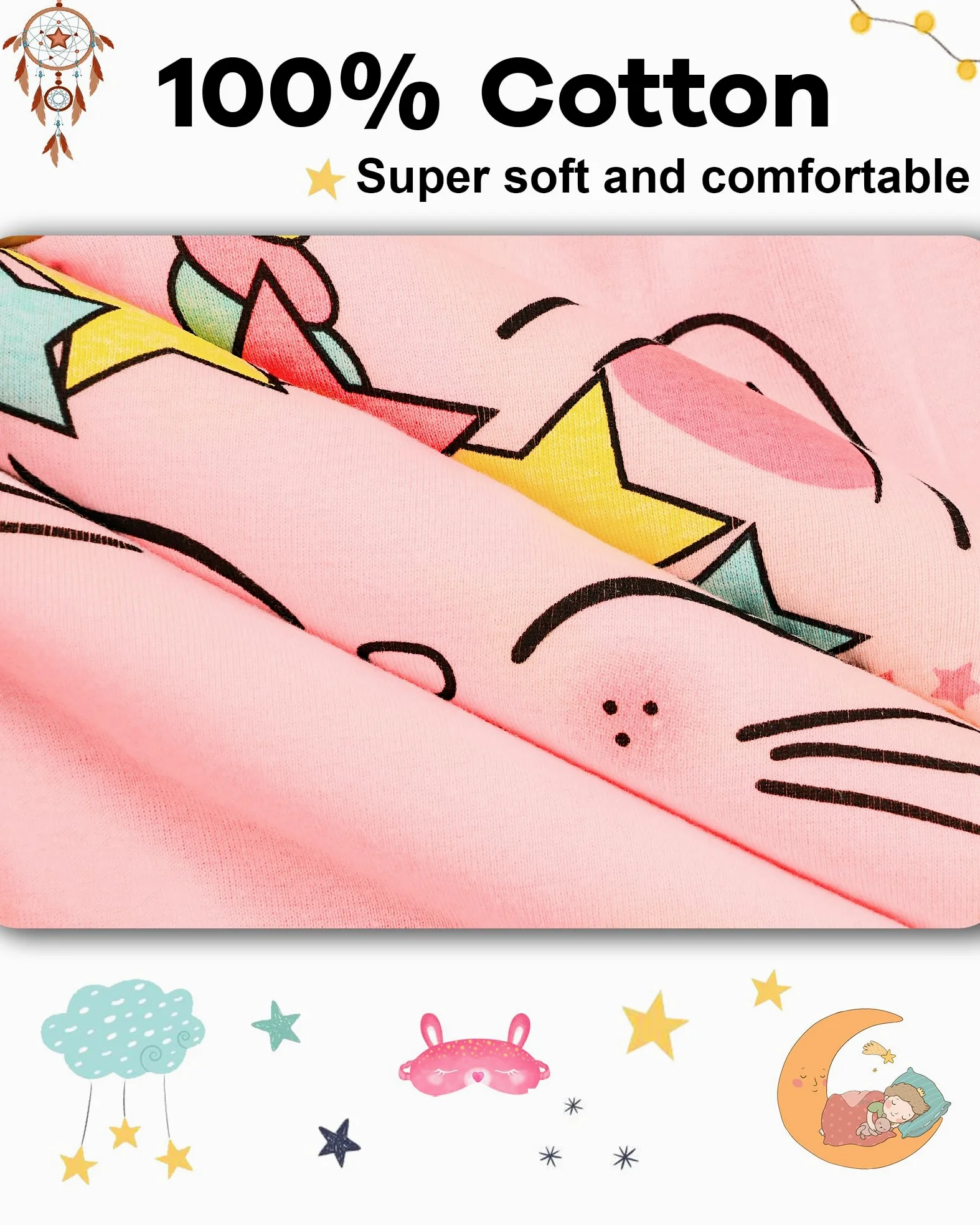 DAUGHTER QUEEN Pijama corto para niña, 100% algodón, talla 18 meses a 12 años