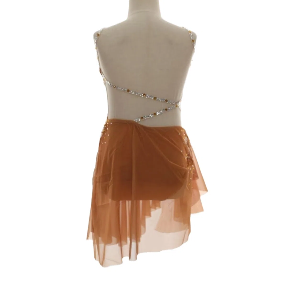 Vestido de danza lírica con pedrería y cut-out mujer y adolescente