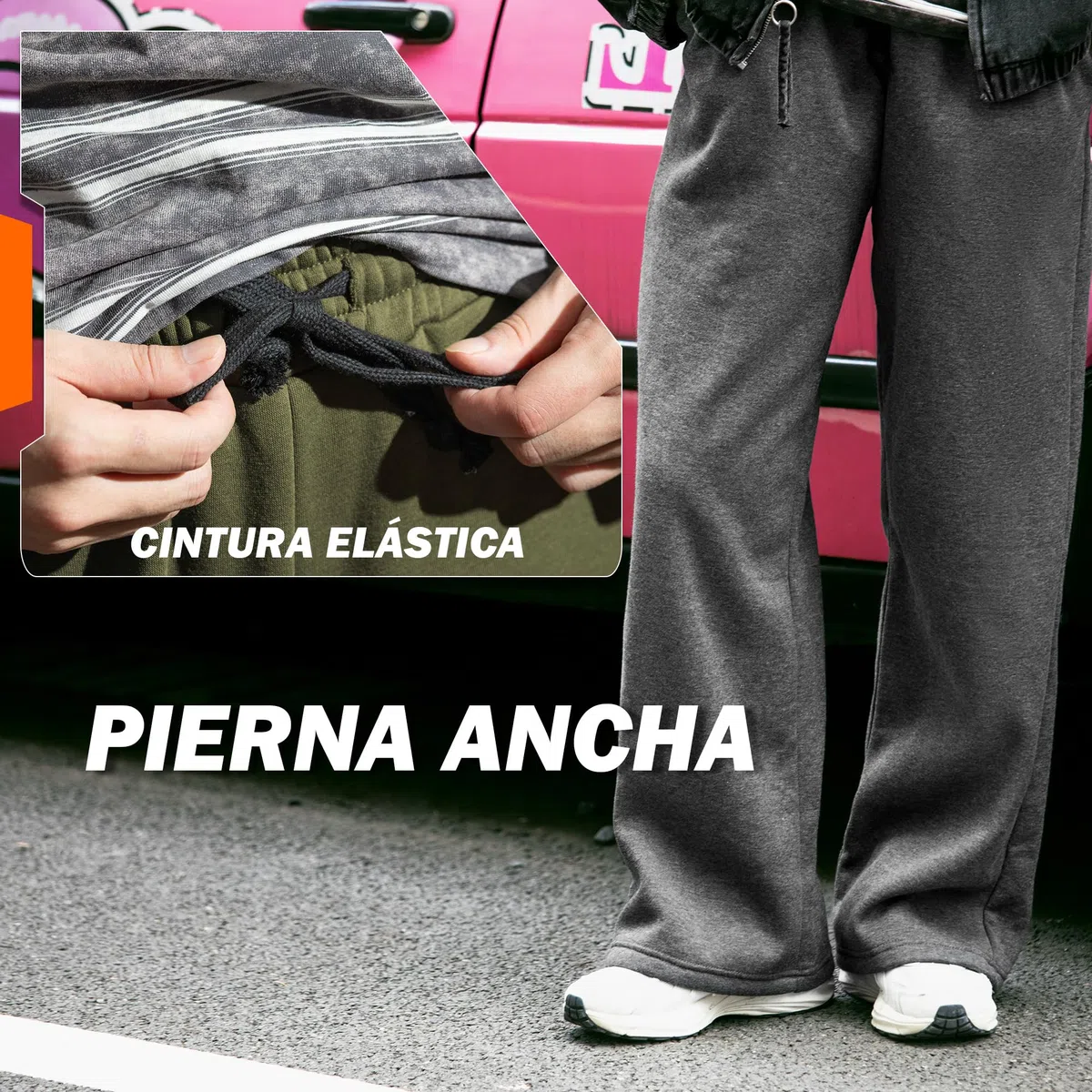 ineepor Pantalon Chandal Hombre Invierno Baggy Pierna Forro Polar Cálido