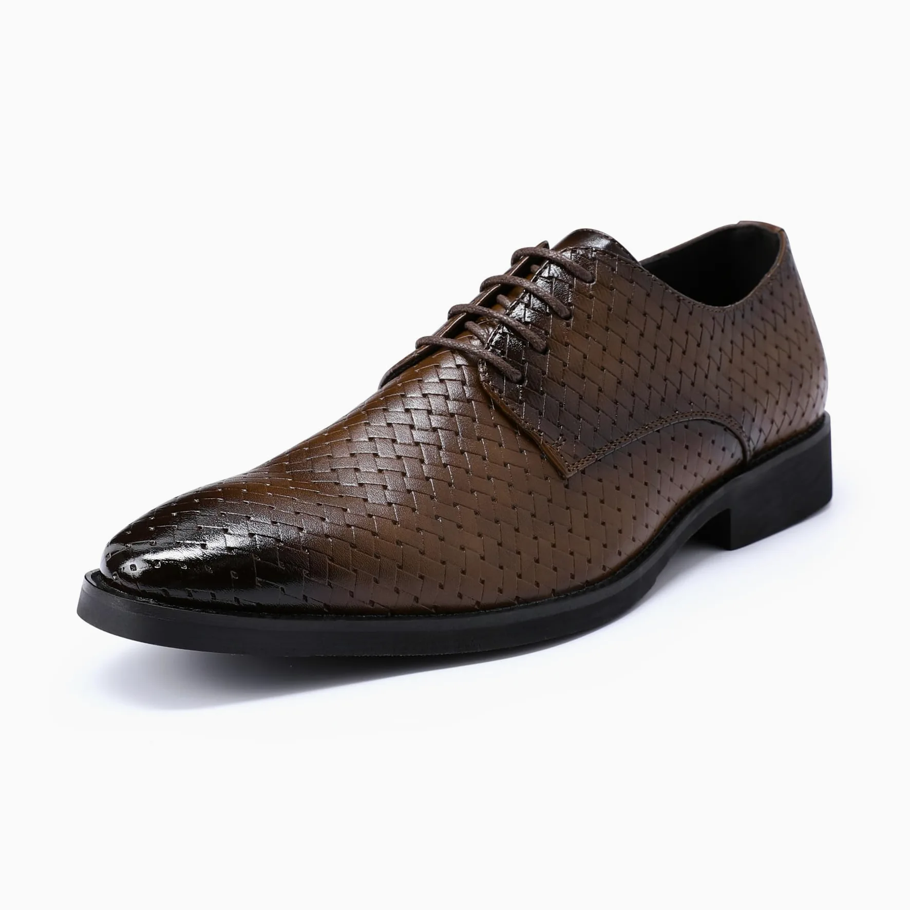 Allthemen Hombre Zapatos Vestir Clásicos Oxford con Cordones De Cuero Derby De Caña Baja Ligeros Cómodos para Bodas