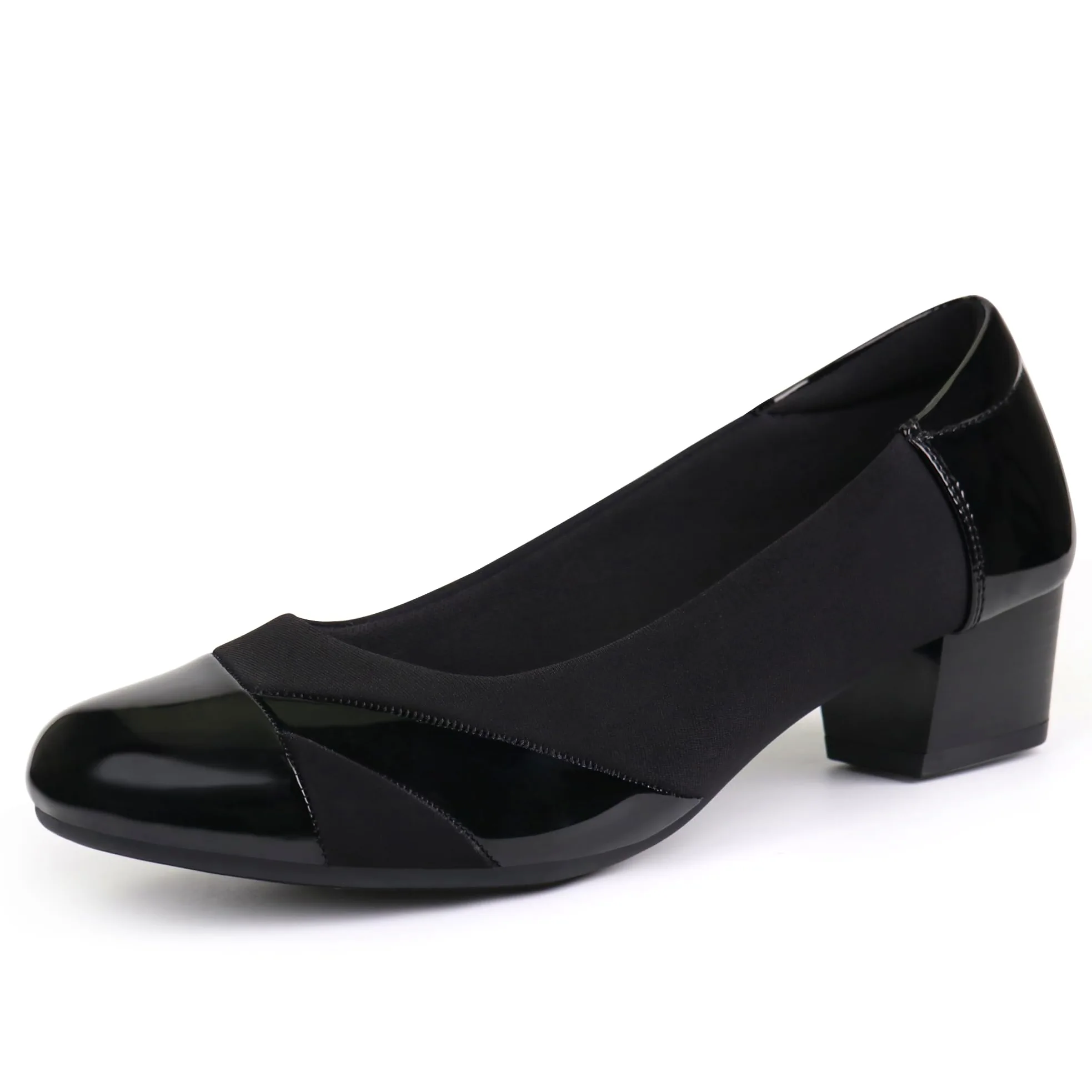 Ortho+rest Zapatos de Vestir para Mujeres con juanetes Tacón bajo ortopédico Slip on Mocasines Ortopédicos Bombas (40.5,Negro)