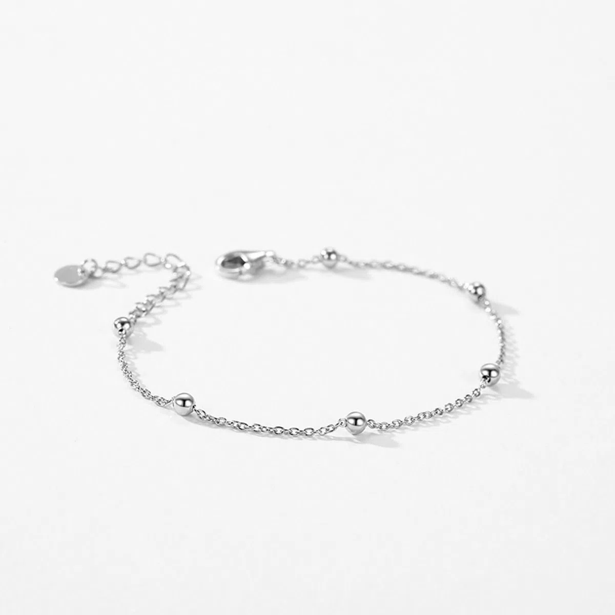 Pulsera para mujer, pulsera de eslabones de cadena para mujer, cadena con cuentas de oro blanco, conjuntos de joyas para mujer