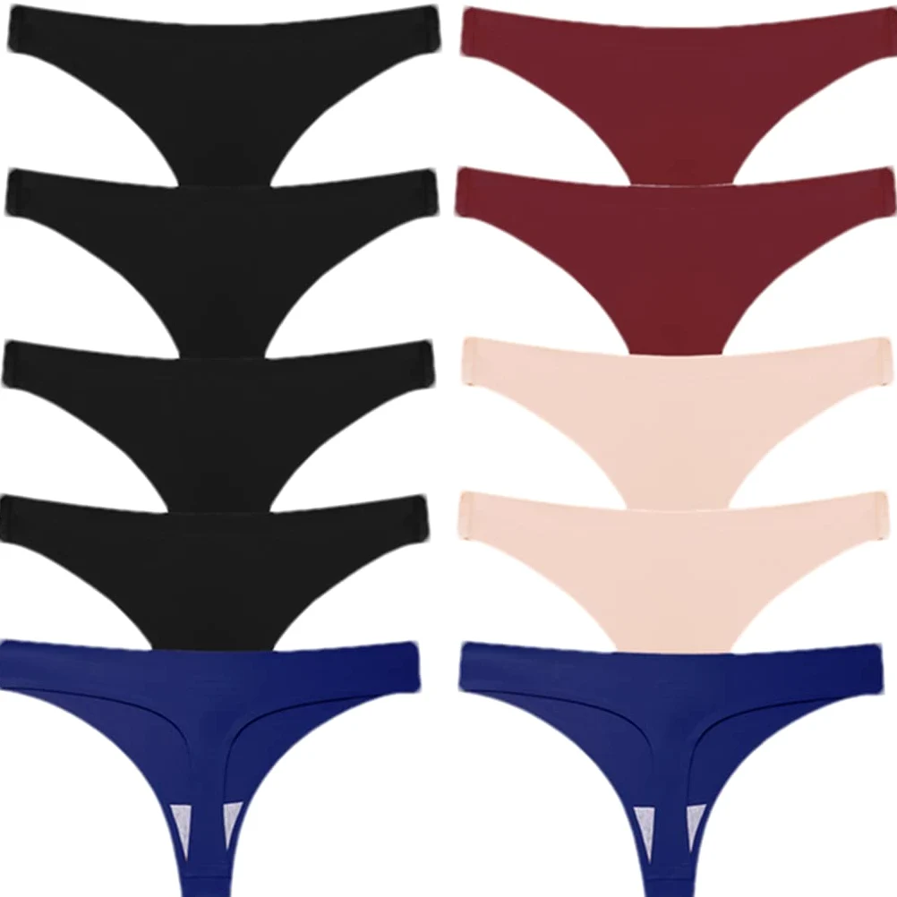 keusyoi Tangas de satén de seda para mujer, ropa interior sin costuras, sexy, tangas