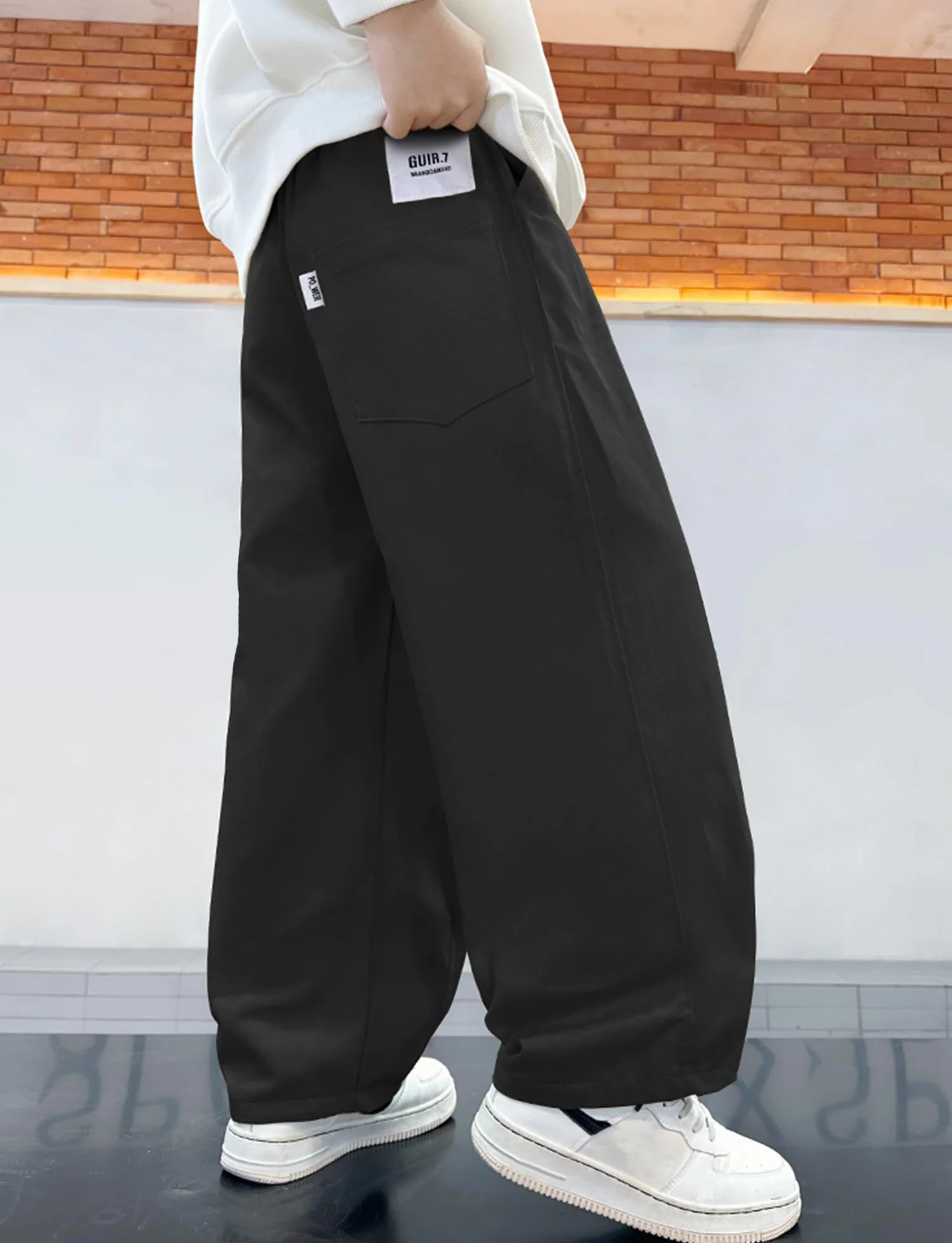 Pantalones cargo holgados para niños cintura elástica 110-164