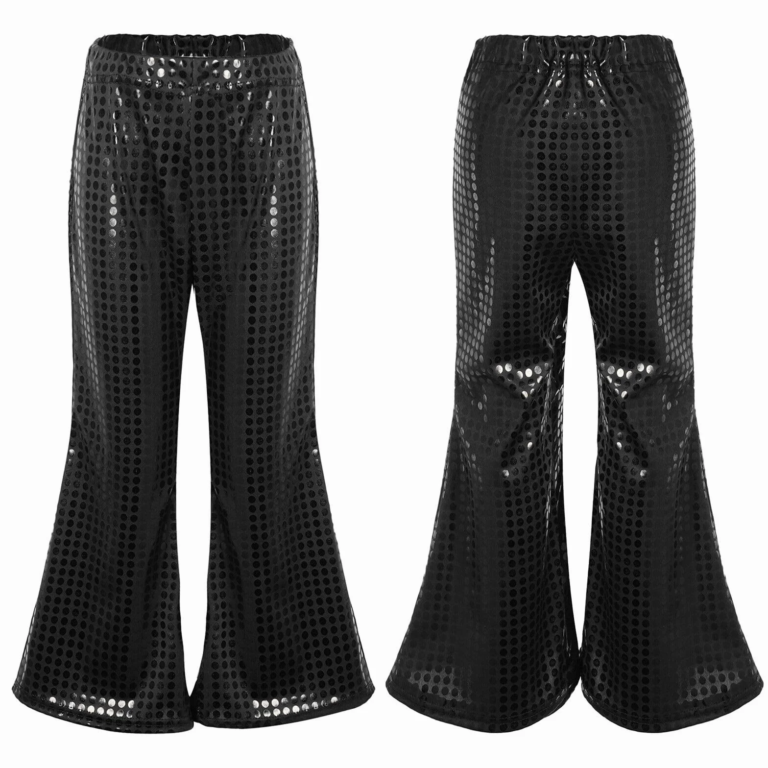 Pantalones para niños pequeños con lentejuelas brillo disfraz fiesta carnaval manga corta
