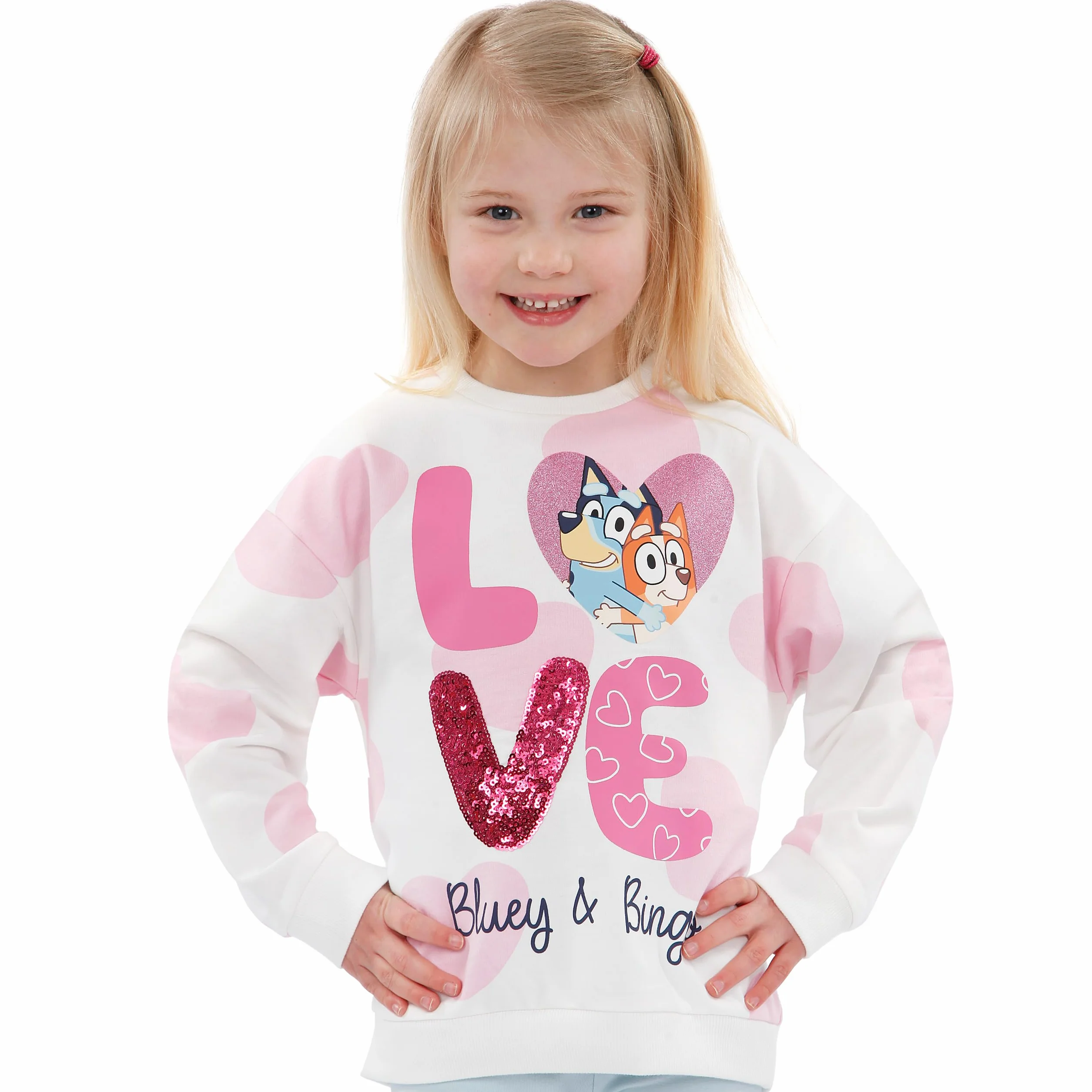 Bluey Bingo Sudadera Niña Blanca Verano