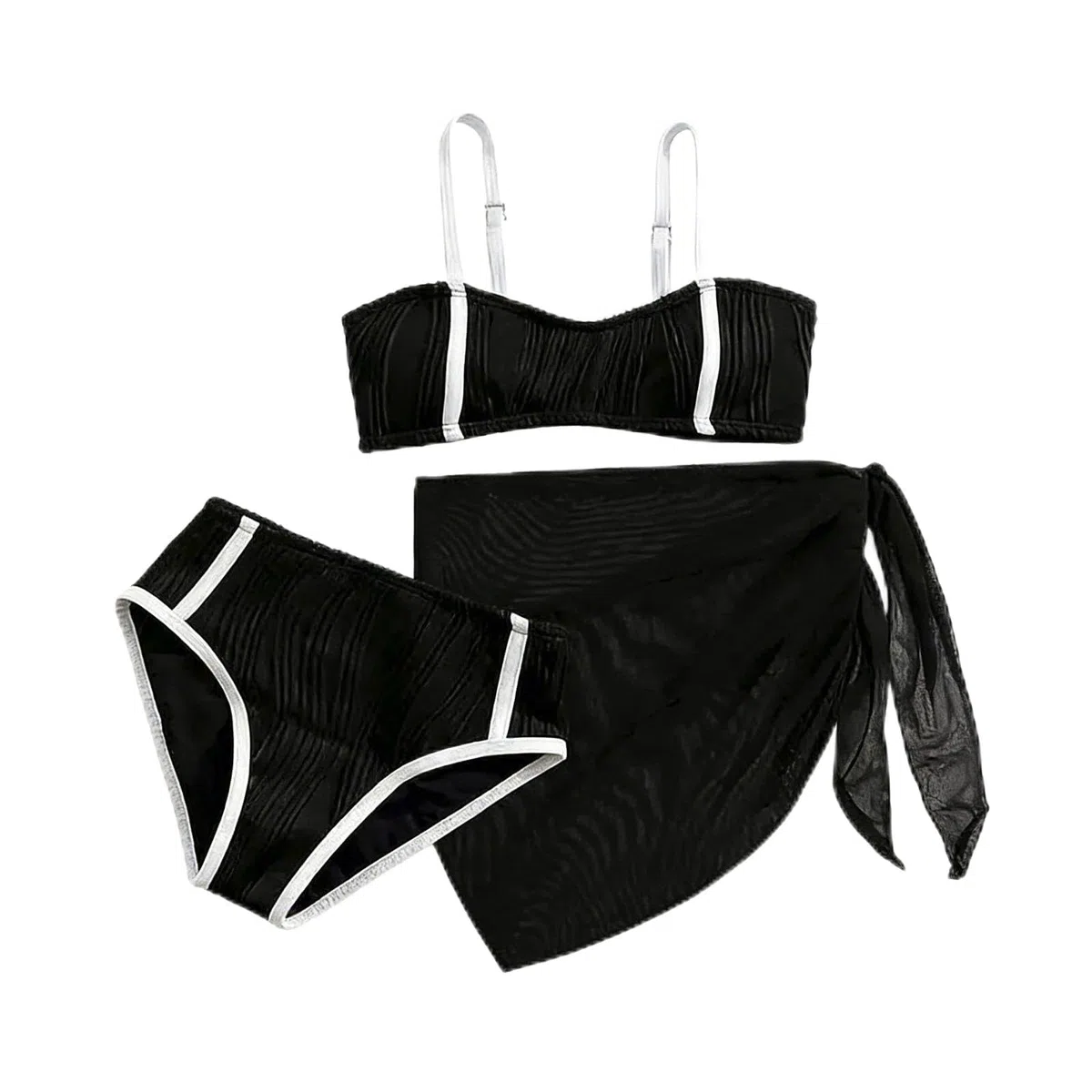 Generisch Bikini para adolescentes y niñas, traje de baño de dos piezas para niñas, tankini monocolor con protector de sarga y bañador a juego para playa y piscina en verano