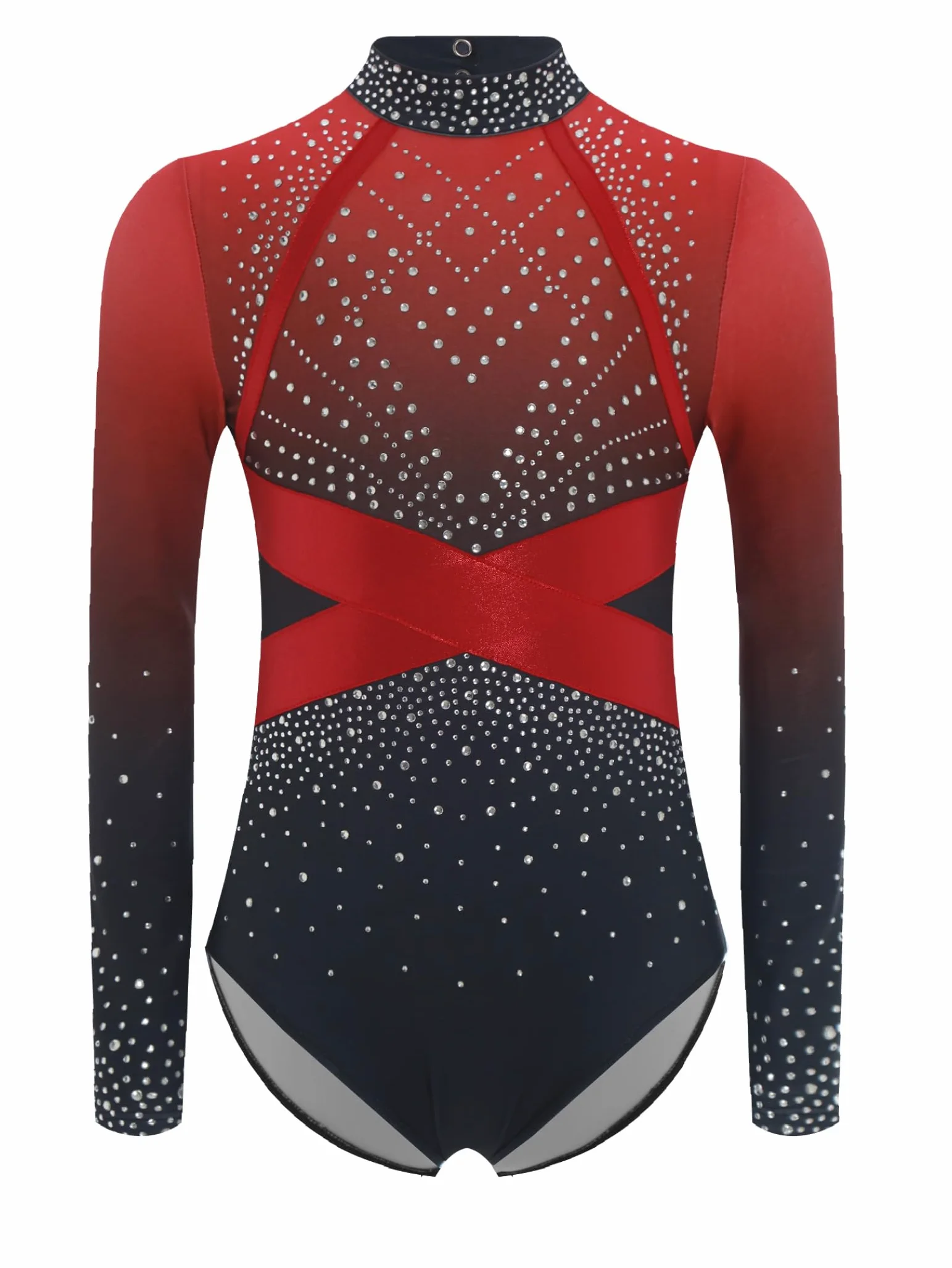Piezas De Traje De Gimnasia Con Destellos Para Niñas Leotardos De Gimnasia De Manga Larga Tops De Deporte Brasier Y Pantalones Traje De Baile Para Rojo 5-6 años