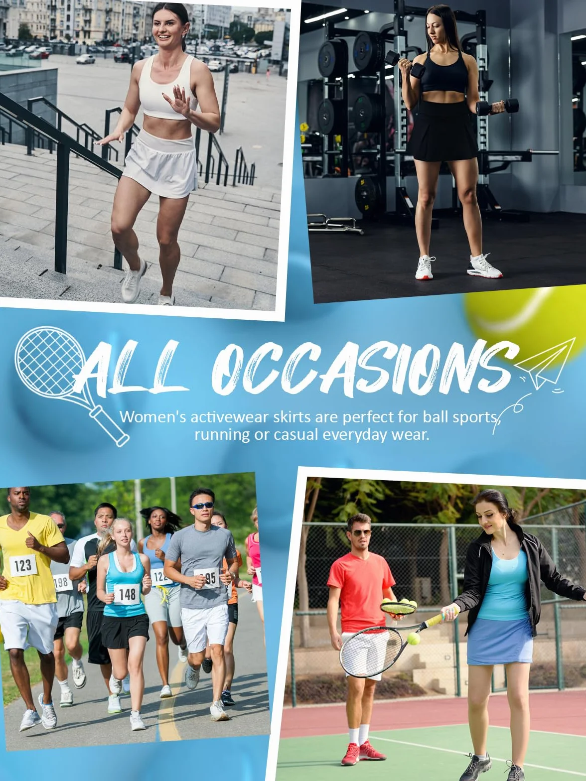 Falda Tenis Mujer con Bolsillo Falda Pantalón Cintura Elástica Deportiva Entrenamiento