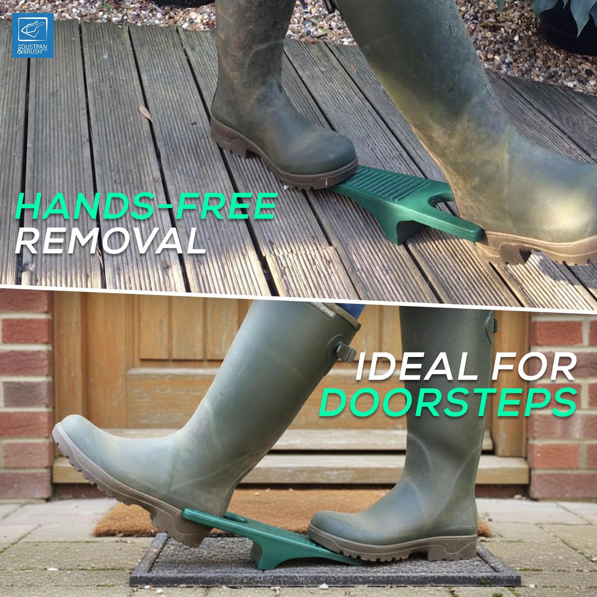 Extractor de botas de agua con rascador de construcción duradera, ideal para botas de equitación o caminar y zapatos de barro, color verde oscuro,