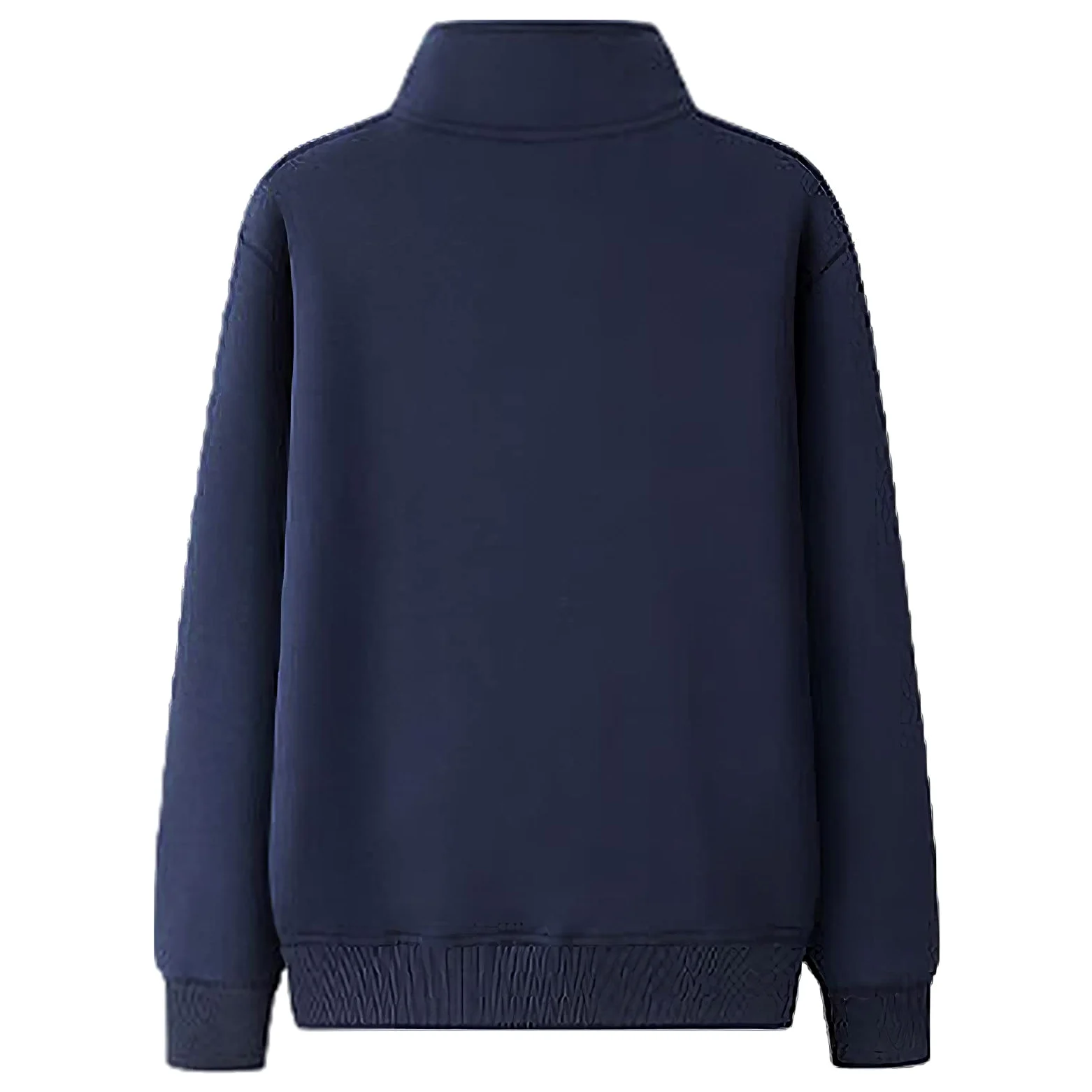 Hombre Invierno Cuello Alto Sudadera de Forro Polar con Media Cremallera Térmica Pullover Suéter con 2 Bolsillos