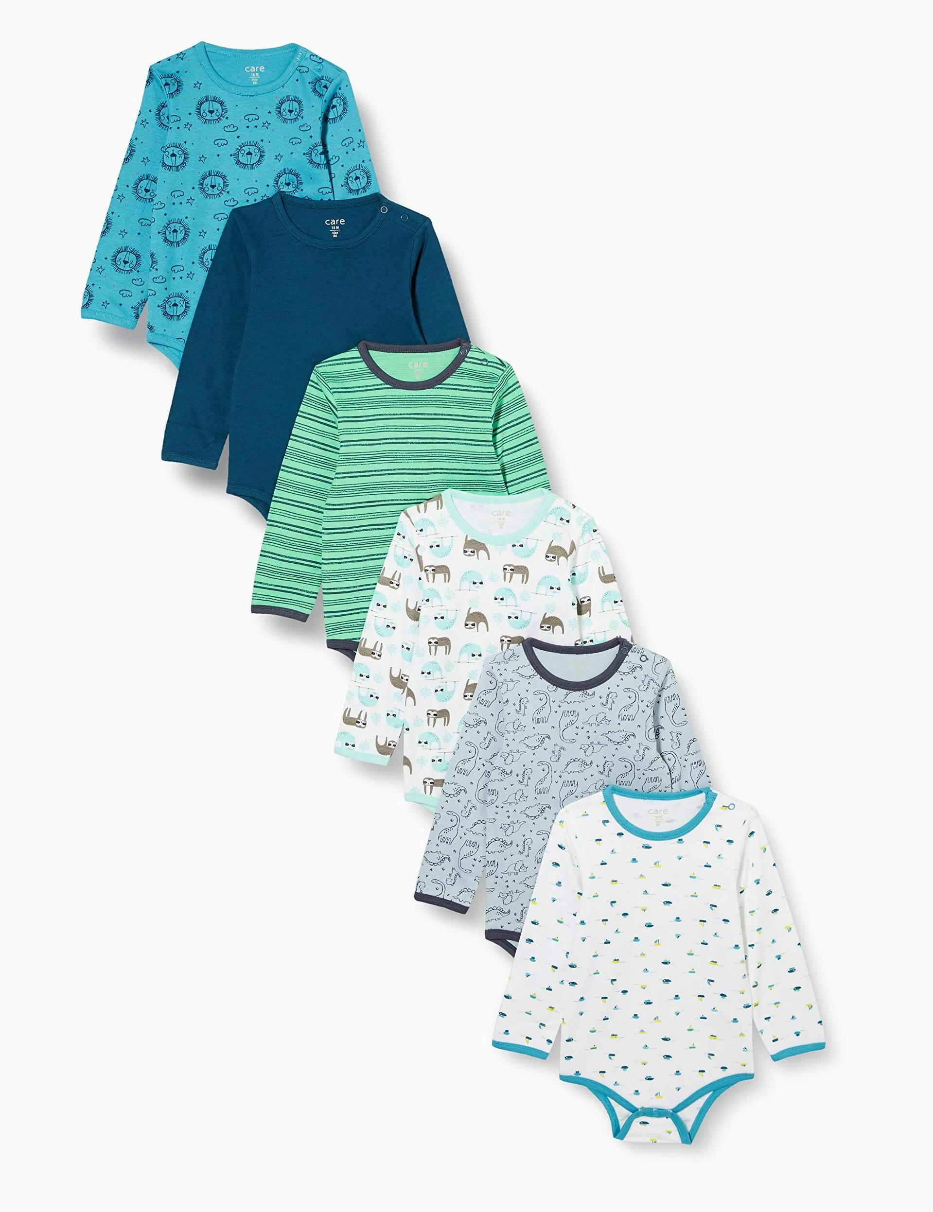 Care, Body Bebe Manga Larga, Ombro Blue (747), 56