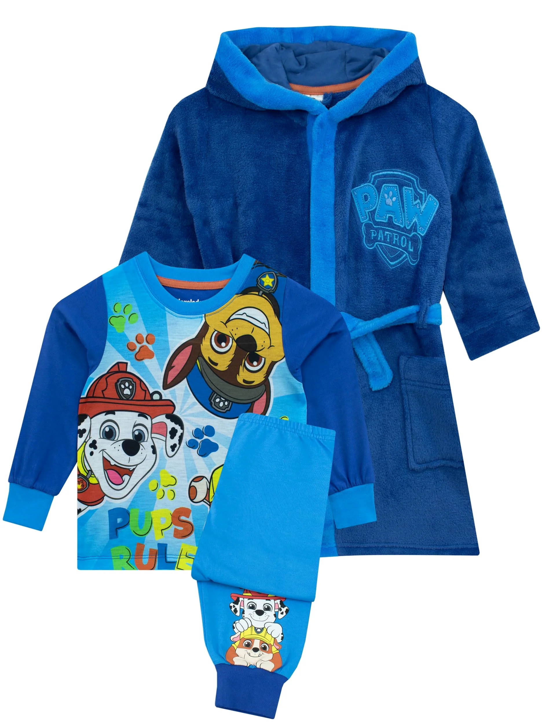 Paw Patrol Set De Bata Y Pijama Marshall, Rubble, Chase Pijama Y Batas De Niño | Pijamas Niño