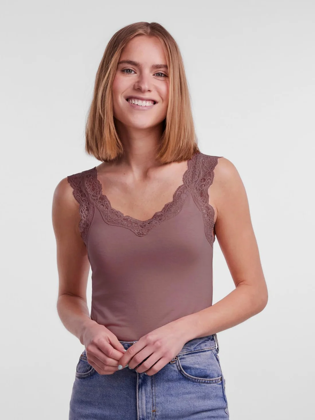 Pieces Pcbarbera Lace Top Noos Top Mujer (Pack de 3)