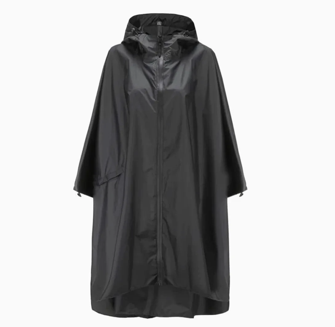 IRYZE Poncho Lluvia Chubasqueros Poncho De Lluvia Unisex Con Capucha Impermeable Con Cremallera Chaqueta Impermeable Para Adultos Mujeres Hombres Poncho Chubasquero
