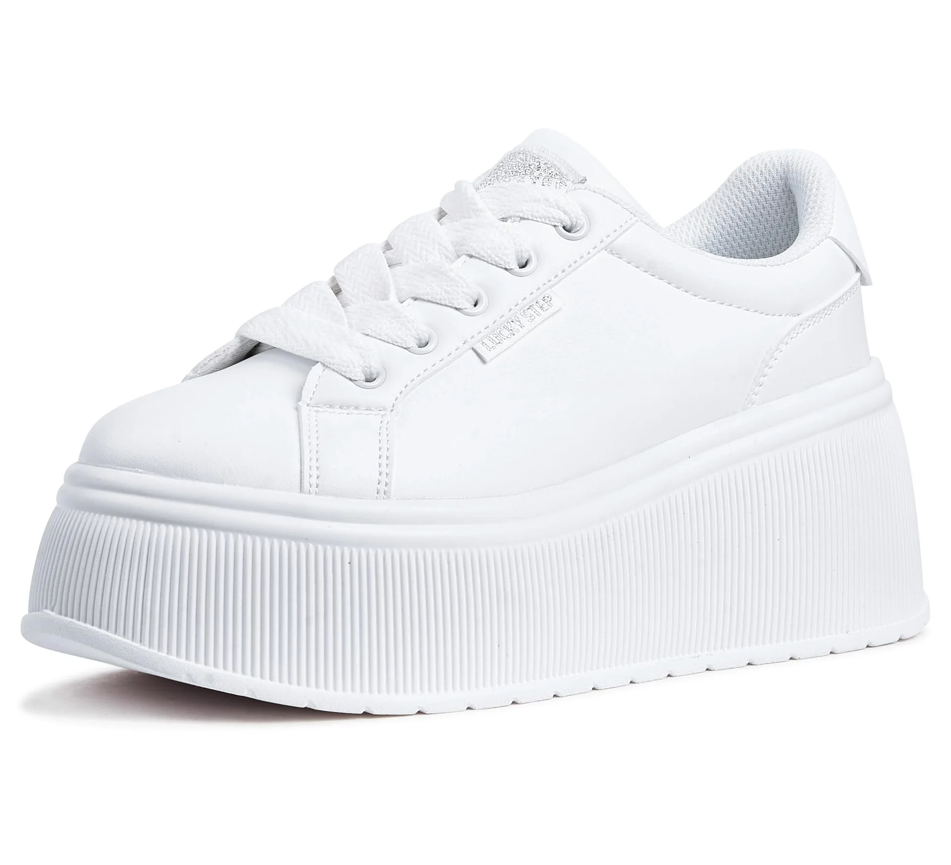 LUCKY STEP Zapatillas de Moda para Mujer con Plataforma | Zapatos Clásicos con Cuña de Lona Casual Bajas Retro para Caminar