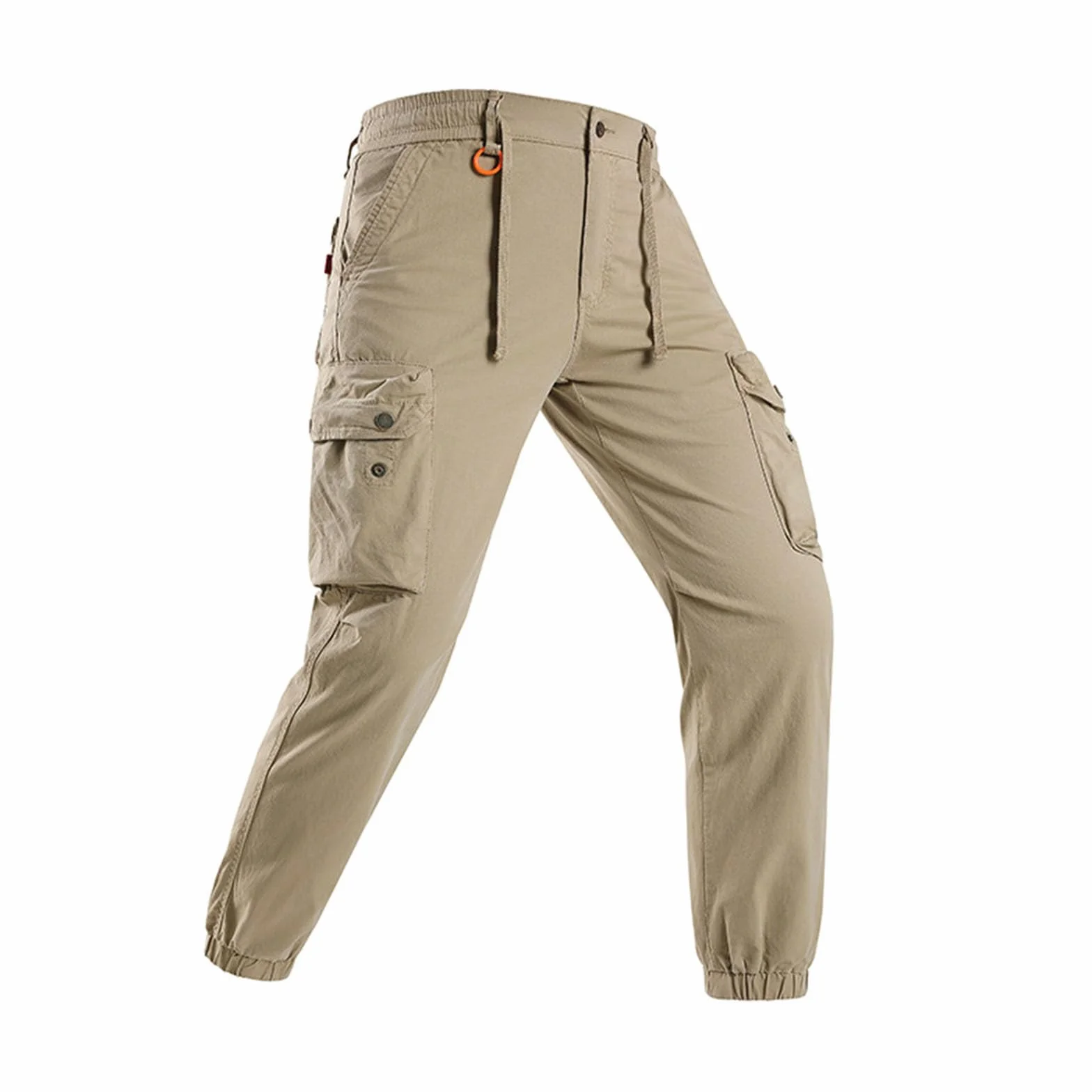 Generisch Pantalones cargo para hombre, elásticos, holgados, pantalones chinos, pantalones cargo para exteriores, cintura elástica, pantalones de senderismo con varios bolsillos, para el trabajo, para
