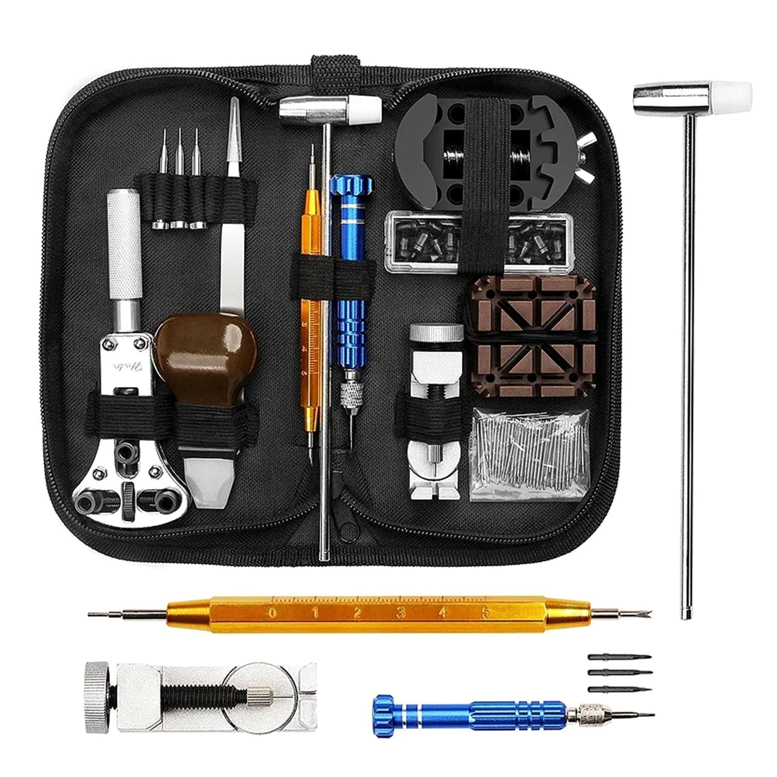 Kit de herramientas de reparación de relojes profesional Herramientas de reloj que incluyen barras de resorte de prensa de reloj, kit de herramientas de reparación de relojes