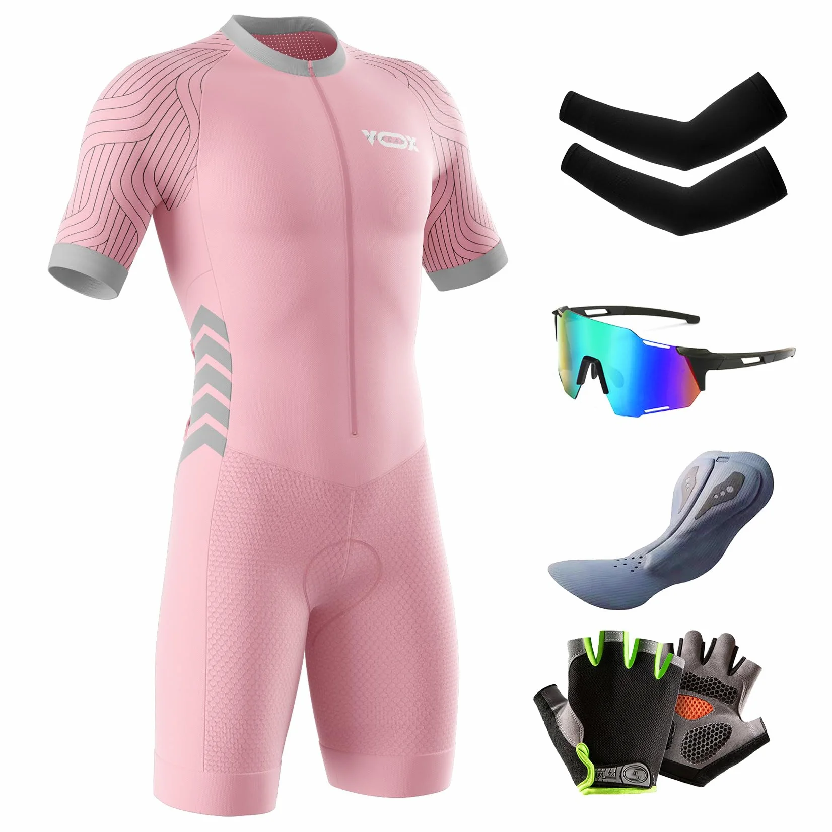 Traje de Triatlón de Manga Corta para Hombre,Traje de Ciclismo Hombres de Traje Tri,Traje de Ciclismo de Secado rápido MTB Mono Racing