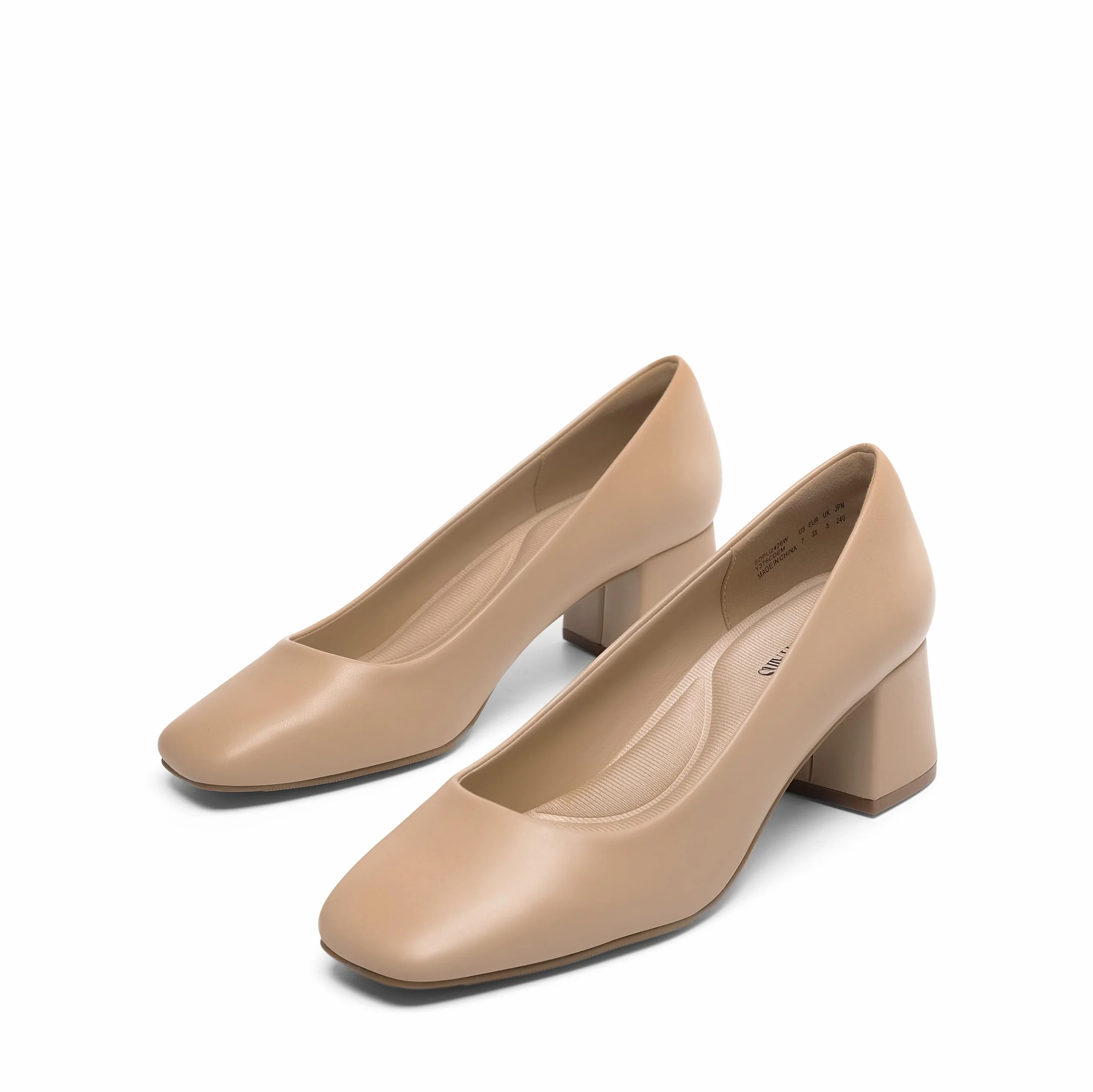 DREAM PAIRS Zapatos de Bajo Tacón Cómodos Mujer Zapatos de Salón Zapatos de Vestir Punta Cuarada con Tacón Ancho SDPU2426W-E