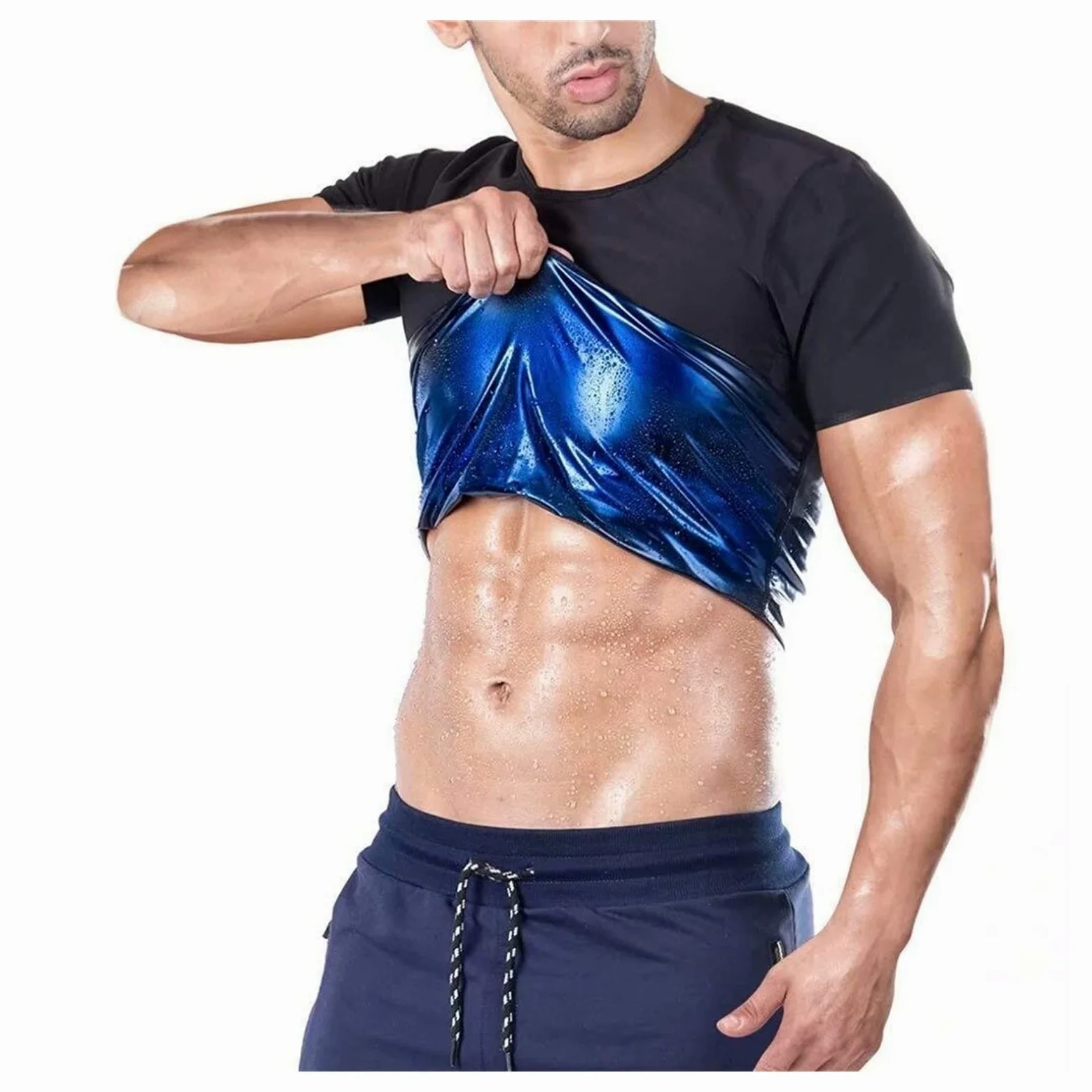 WEITING Chaleco Sauna Adelgazante,Camiseta Reductora Hombre, Camiseta Tirantes Deporte para Sudar Rapido & Reducir Abdomen Gym Running Fitness Traje Sauna (Color : Men, Size : XXL)