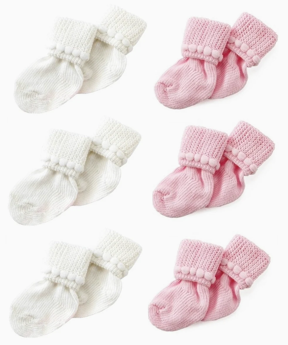 Nurses Choice Newborn Baby Boy & Girl Socks Includes 6 Pairs of Cotton Socks