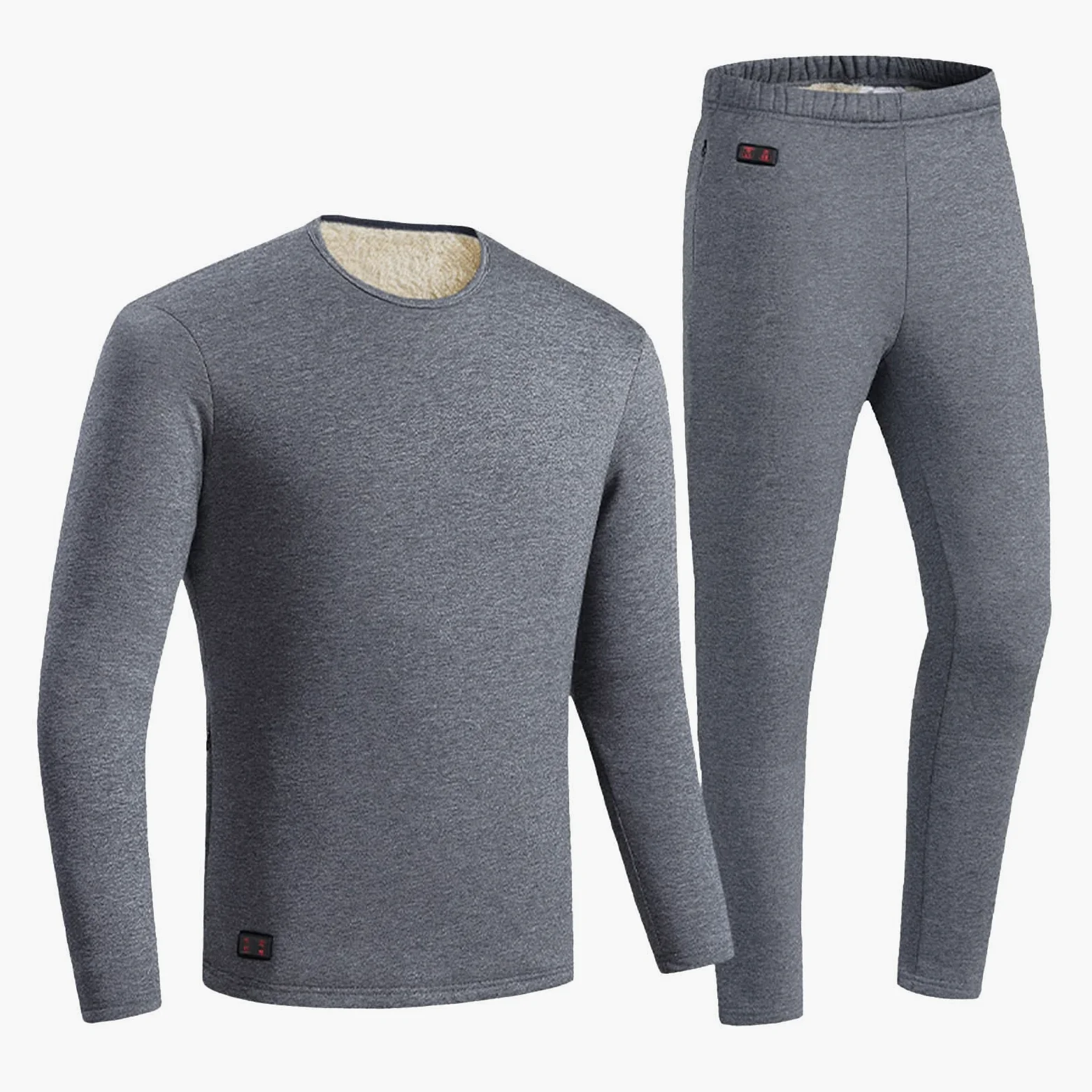 NUSGEAR 2022 Conjunto de Ropa Interior Térmica Calefactables para Hombre Mujer Ropa Térmica Eléctrico Ciclismo Esquí Set de Ropa con 3 Configuraciones de Calor Lavable Camiseta y Pantalón