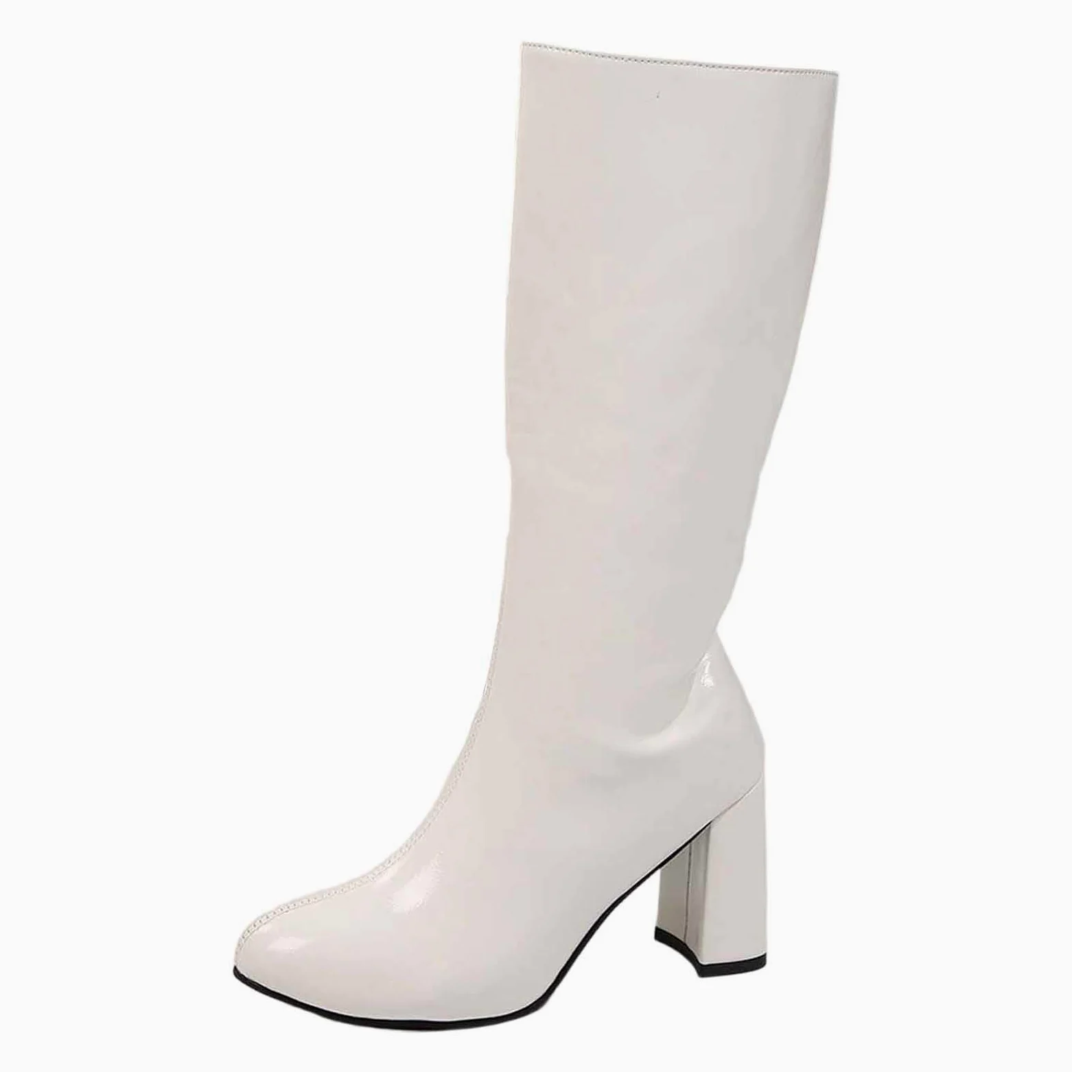 Botas por Encima de la Rodilla Botas de Media Pantorrilla con tacón Grueso y Cremallera Lateral. Cómodas Zapatillas para Caminar, para Uso Diario y Actividades al Aire Libre.
