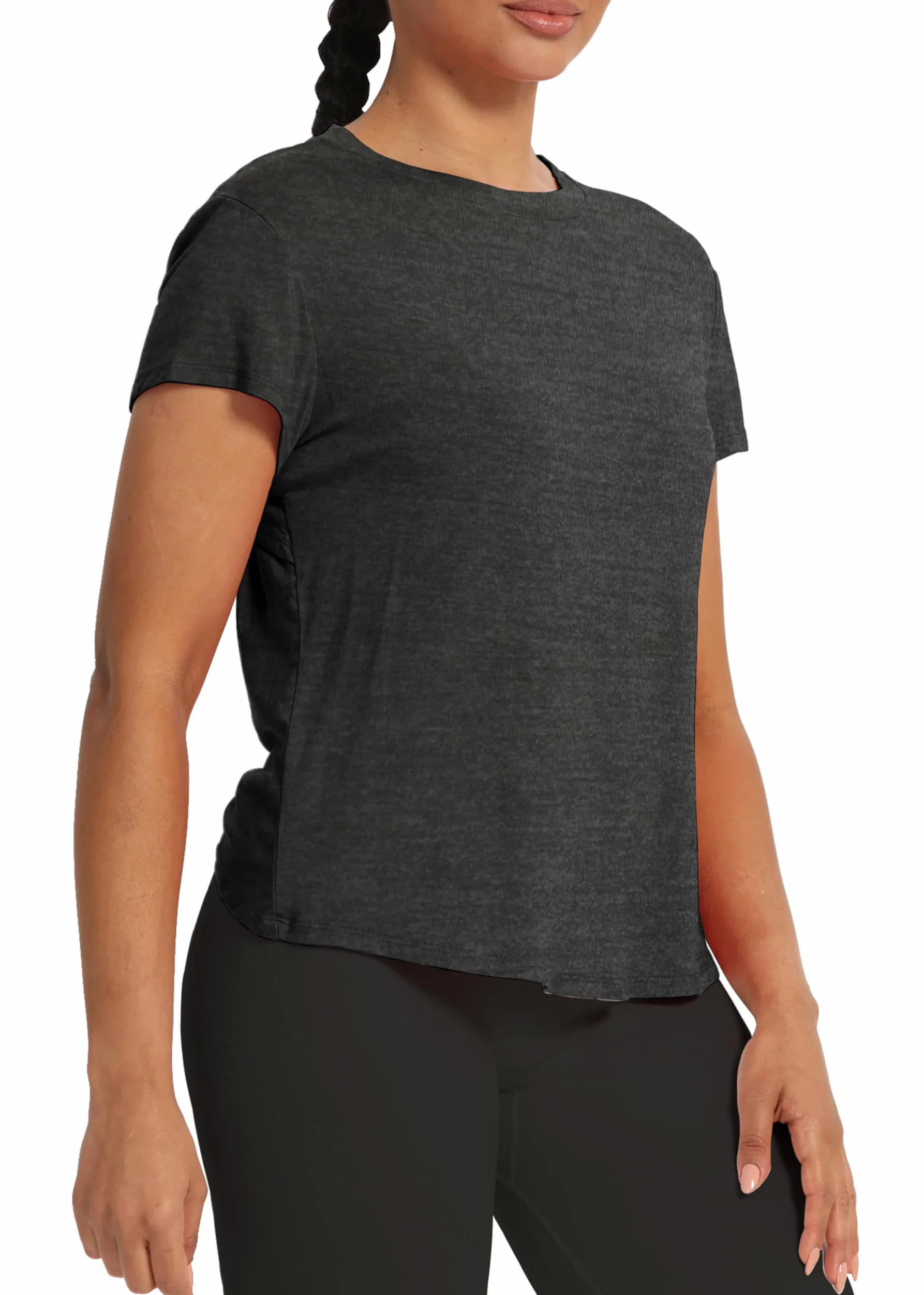 Bestisun Camiseta corta para mujer, camiseta deportiva con espalda cruzada, camisetas recortadas