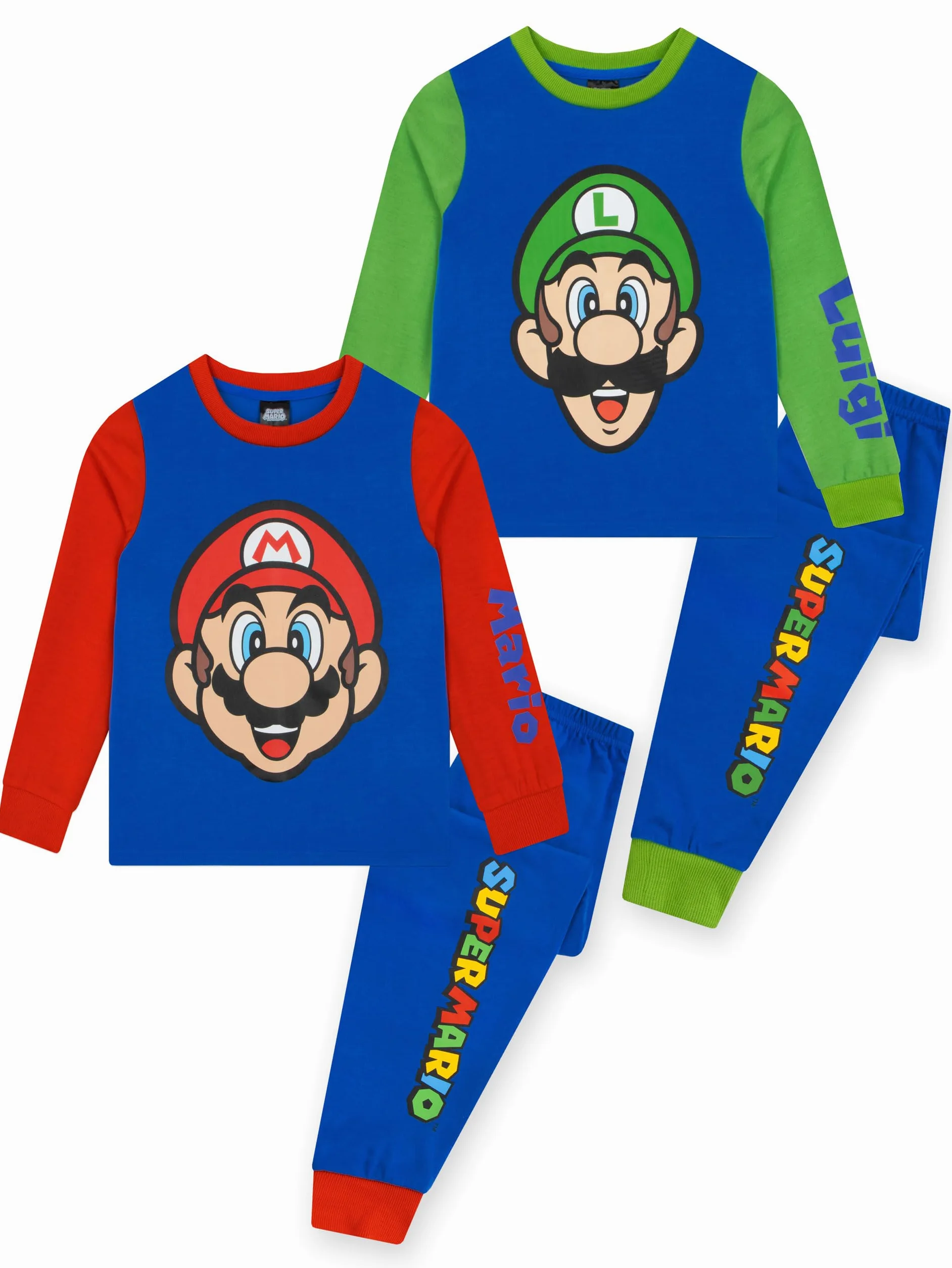 Super Mario Pijamas para Niño, Pack De 2, Pijamas Infantiles Gamers, Conjuntos Pijama De Mario para Niños