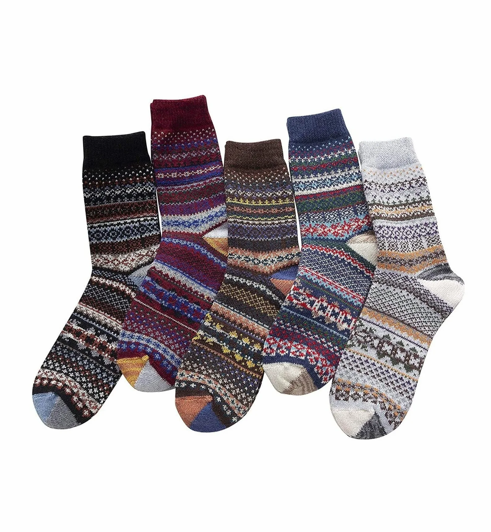Calcetines Termicos 5 Pares De Calcetines De Lana Para Mujer, Calcetines De Invierno Cálidos De Punto Grueso Para Mujer, Calcetines Cómodos Y Acogedores Calcetines Invierno