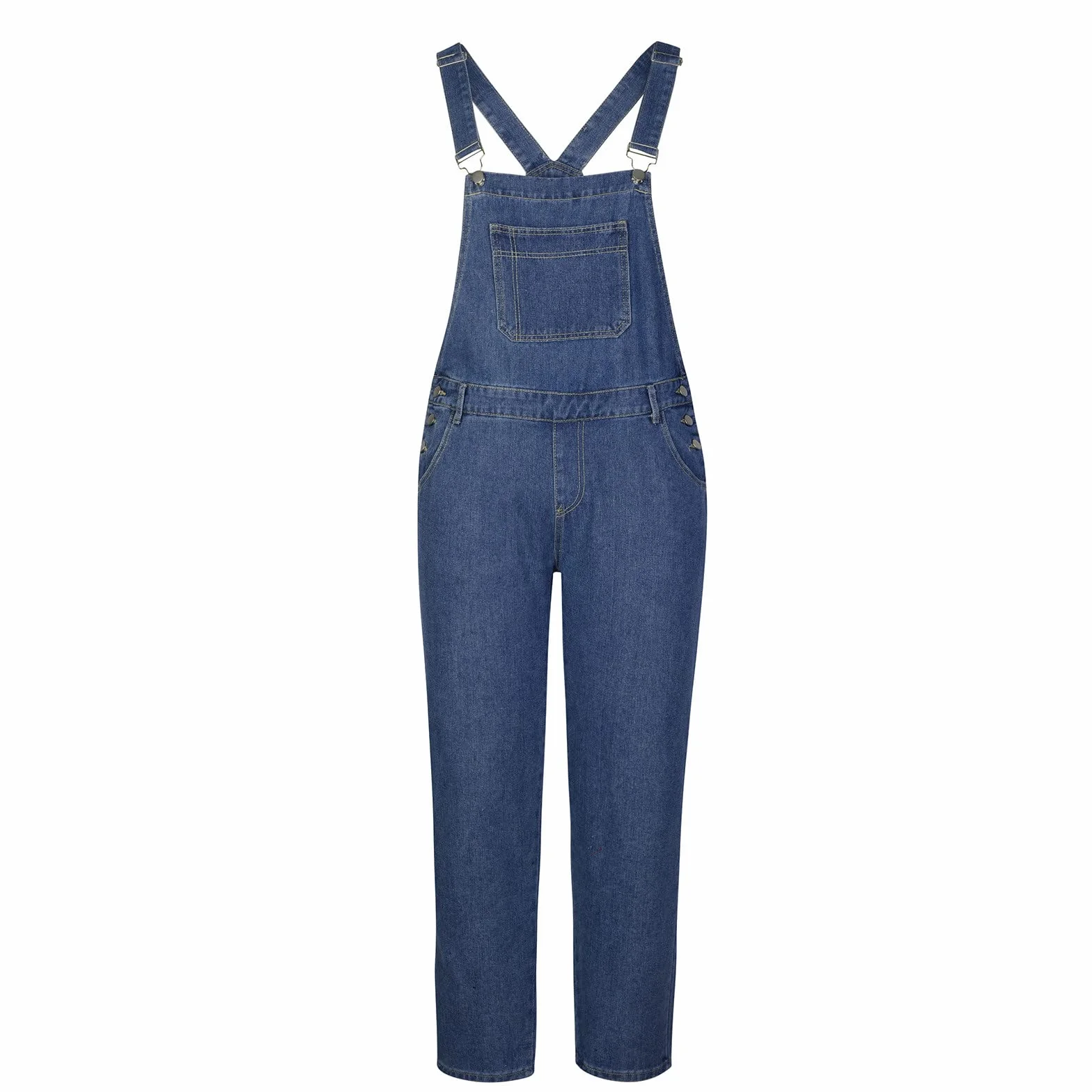 Peto Vaquero Hombre Mono Otoño Casual Pantalones de Mezclilla Retro Denim Jeans Trabajo Bolsillo Clásico Suelto Jumpsuit Overall Largos Inviernos