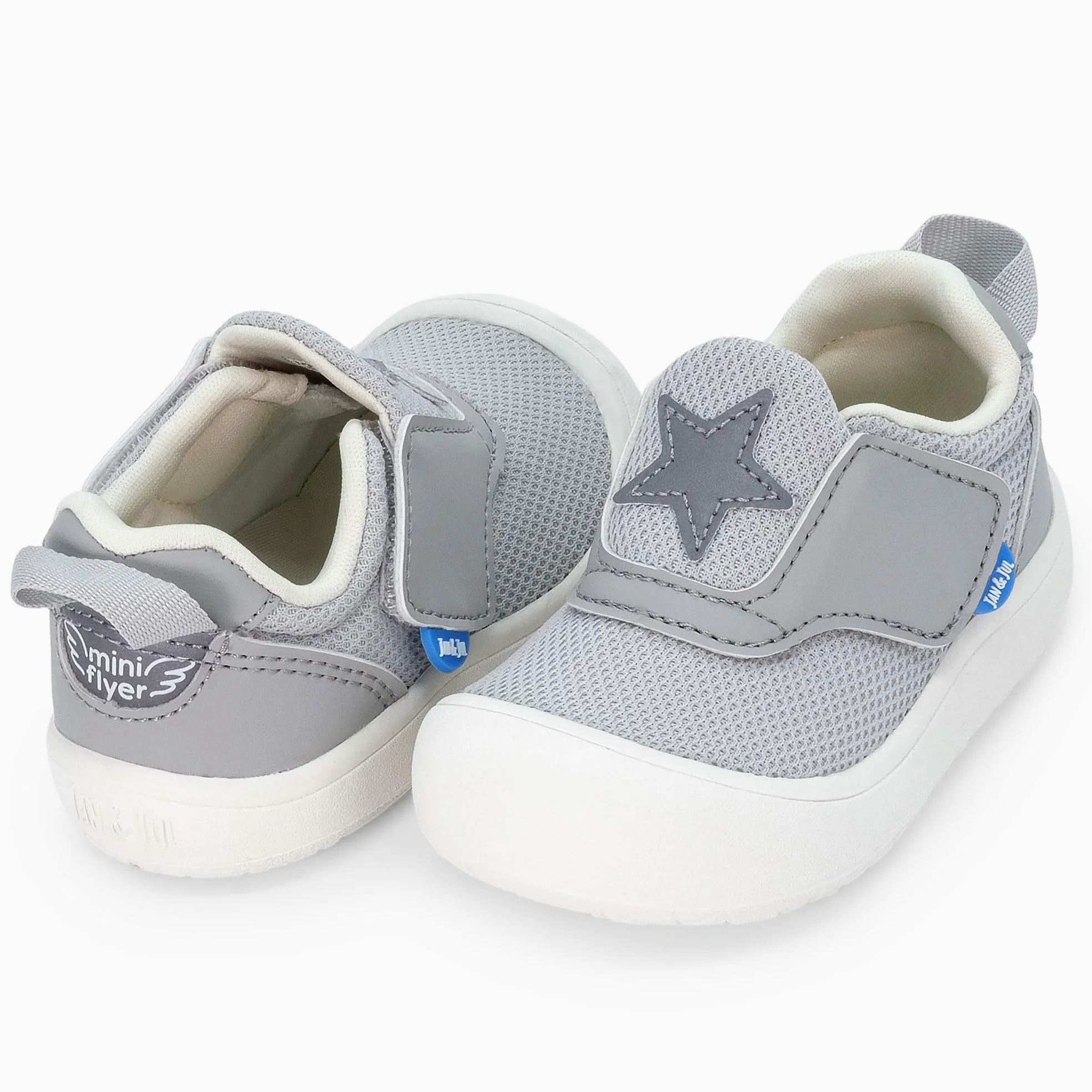 JAN & JUL Zapatos Mini-Flyer para bebés y niños pequeños, fáciles de poner con puntera ancha