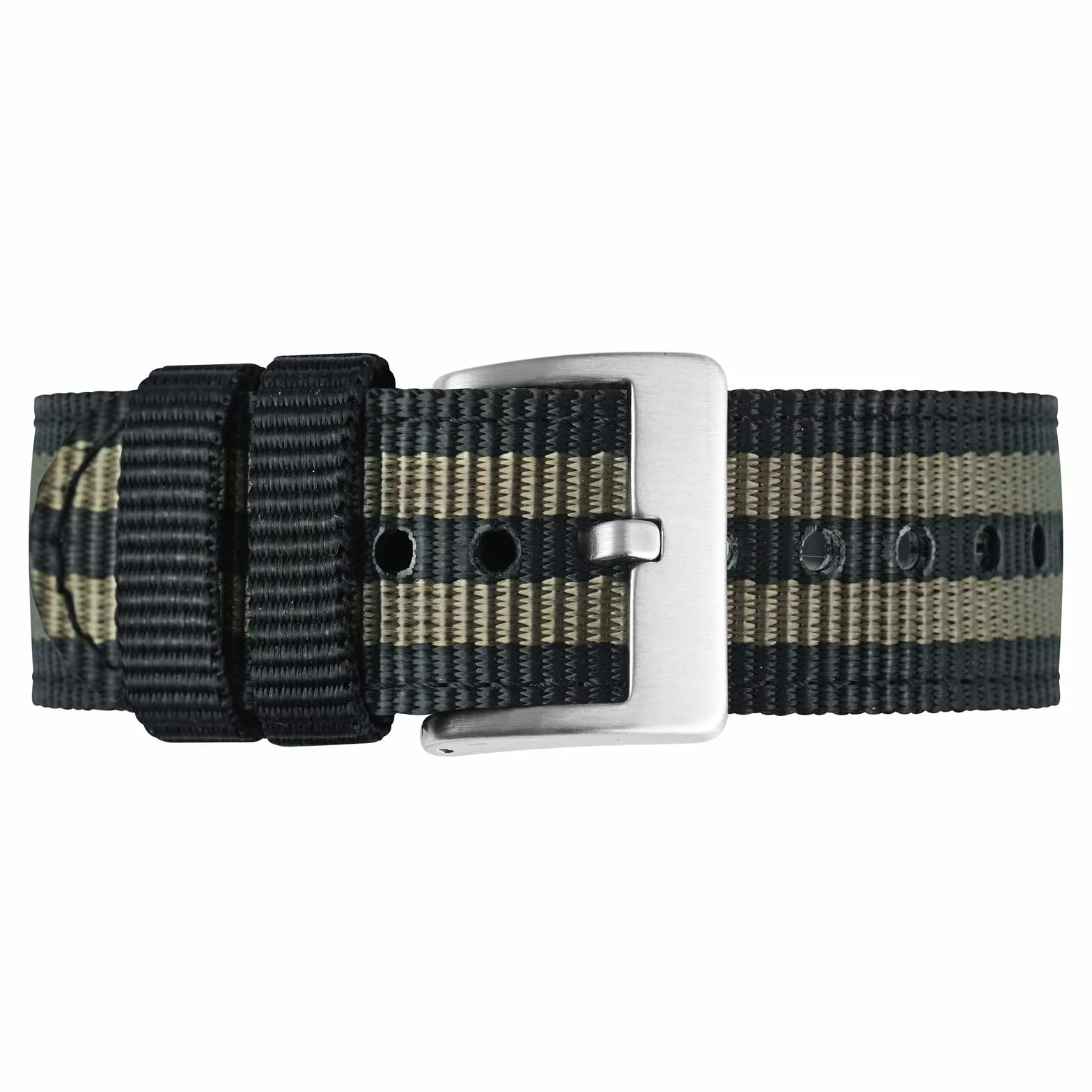 BISONSTRAP Correas de Nailon Militar, Correas de Reloj para Hombres, Liberación Rápida, Hebilla Cepillada, Ancho de Correa 18mm 19mm 20mm 22mm