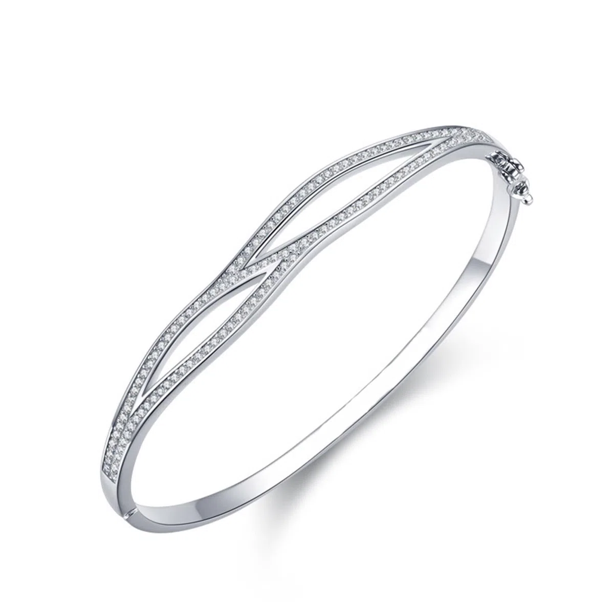 Pulsera de madre e hija, pulseras para mujer, cruz de doble capa con moissanita redonda, oro blanco y platino 950
