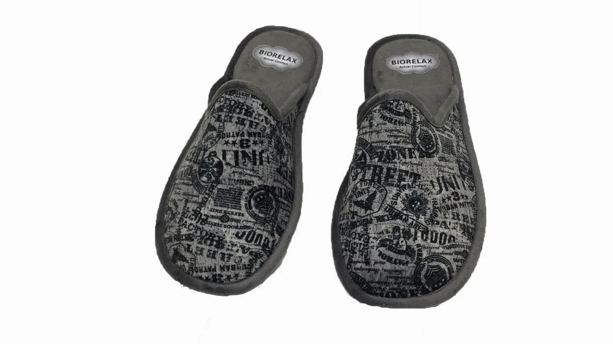 Biorelax Zapatillas de Estar por casa/Hombre Gris/Suapel