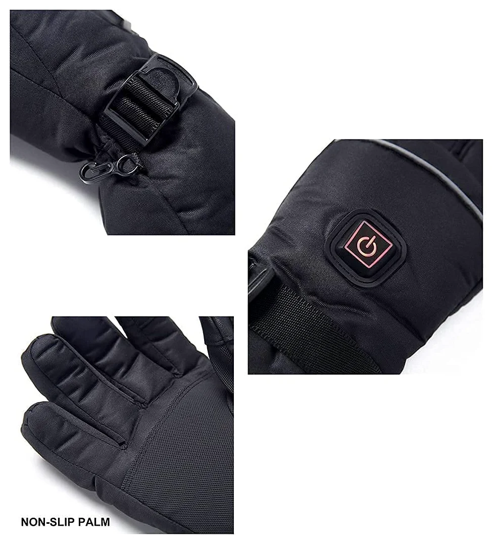 SBTXHJWCGLD Guantes térmicos de Invierno 3 Guantes térmicos con Pantalla táctil de Temperatura Ajustable de calefacción Impermeable Recargable con Pilas para Senderismo Esquí Actividades al ai