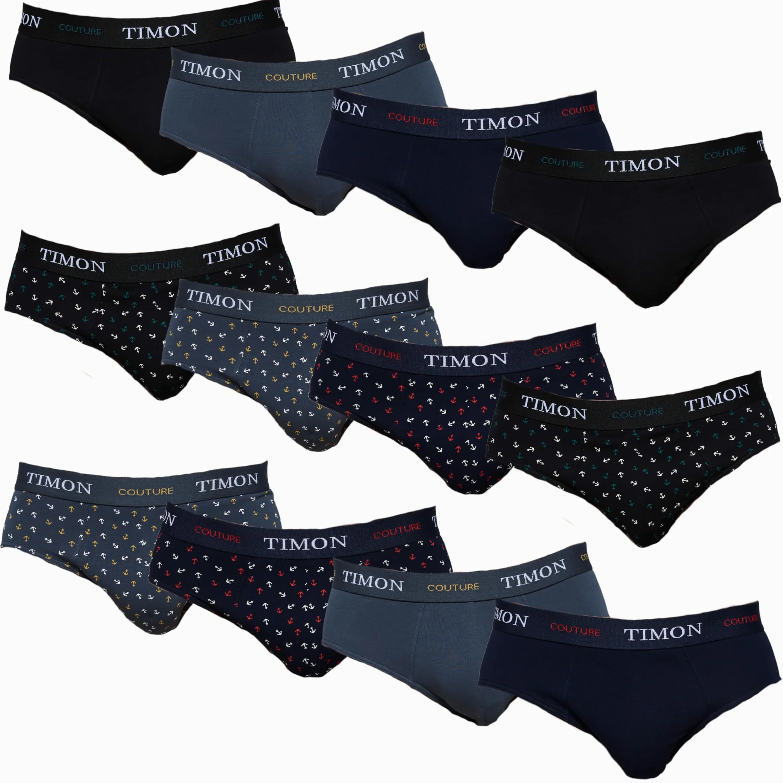 Pack 12 Slips Hombre Algodón - Calzoncillos Slip Suaves y Transpirables - Multipack Ahorro Anti-Rozaduras