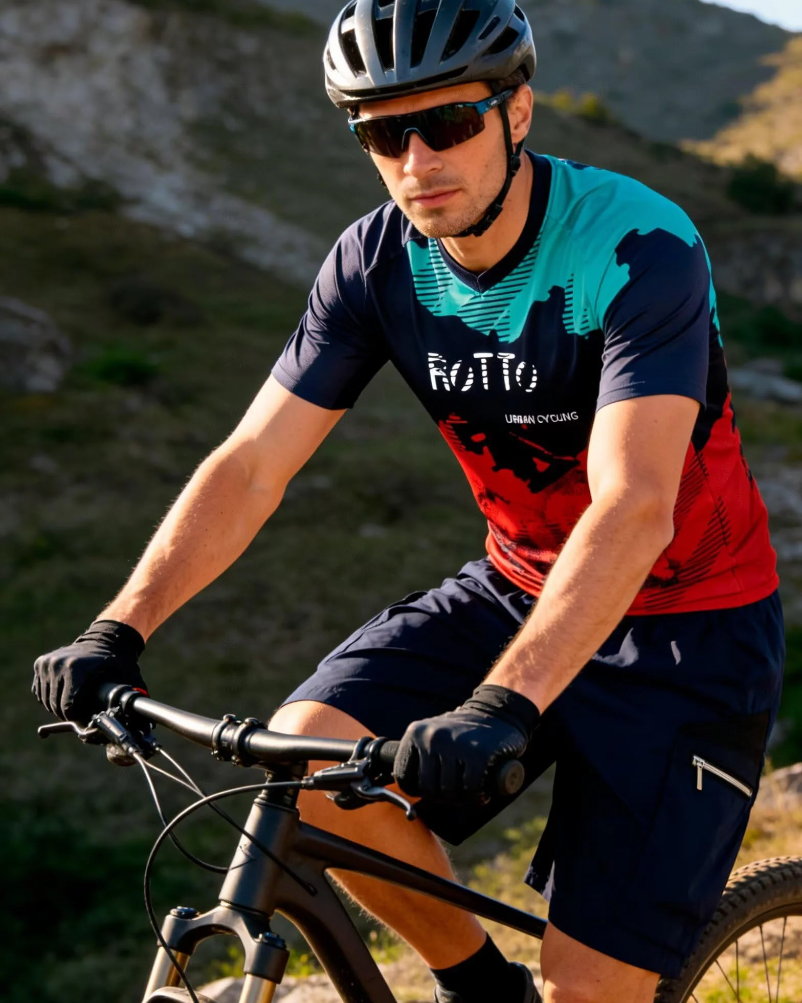 ROTTO Maillot MTB Hombre Manga Corta Secado Rápido Absorbe Humedad